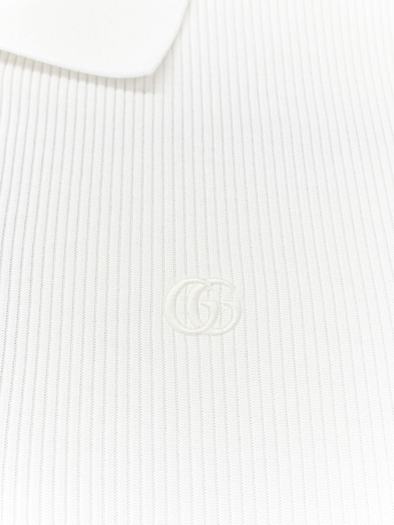 Gucci Women Ribbed Cotton Jersey Polo Shirt