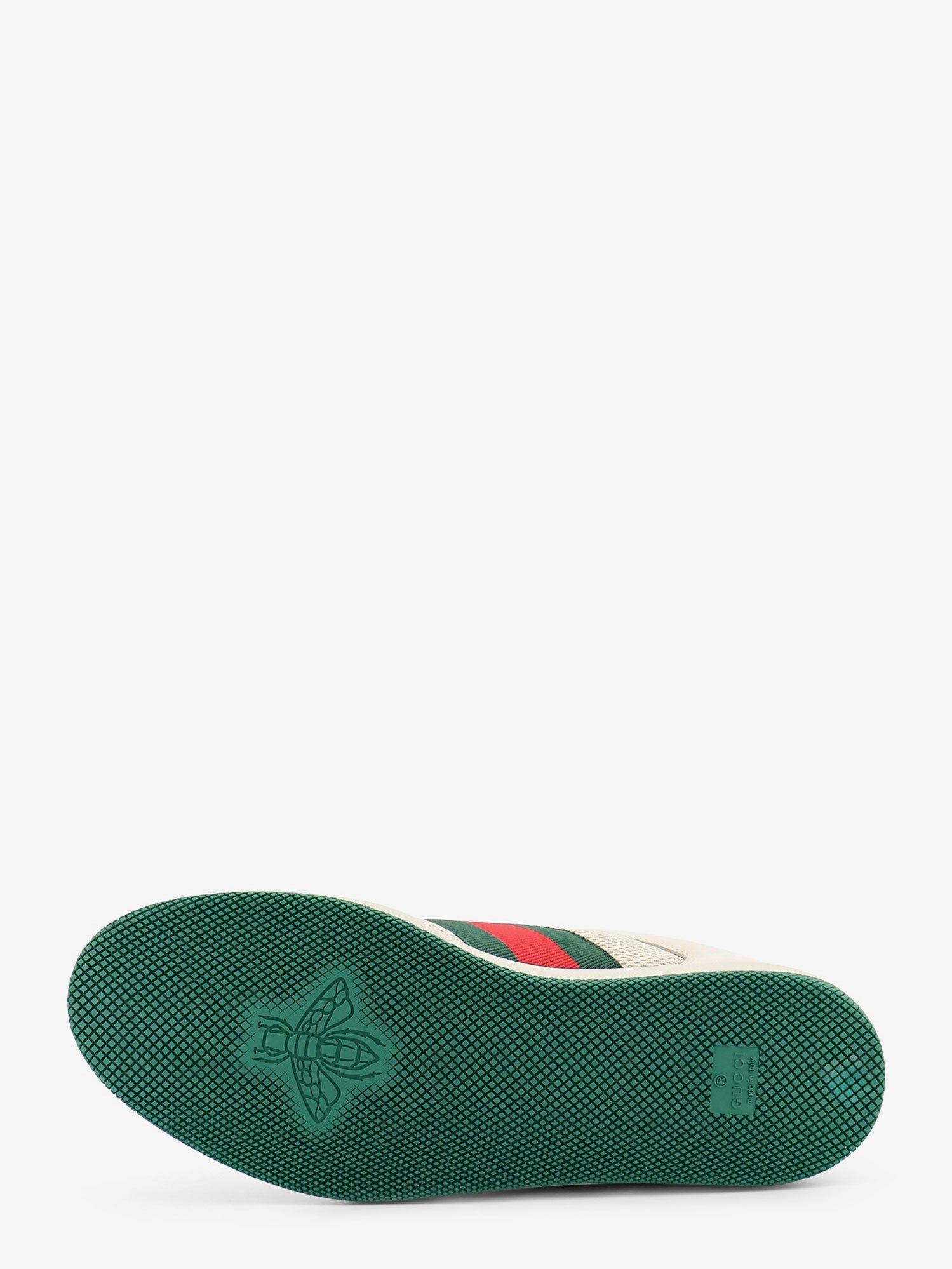 Gucci Men Screener Mesh And Leather Sneakers With Nastro Web On The Side