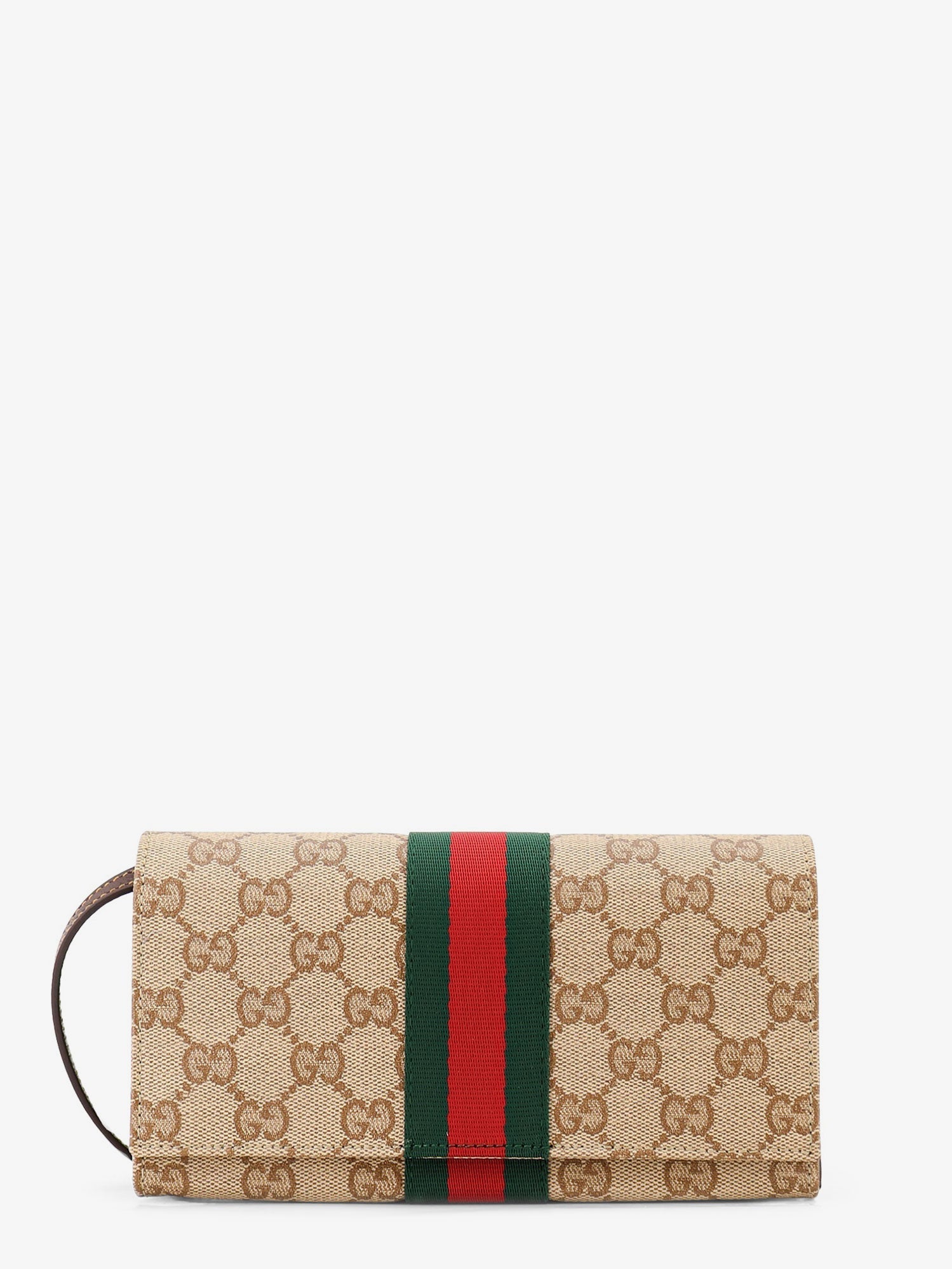 Gucci Women Gg Fabric Shoulder Bag With Nastro Web Detail