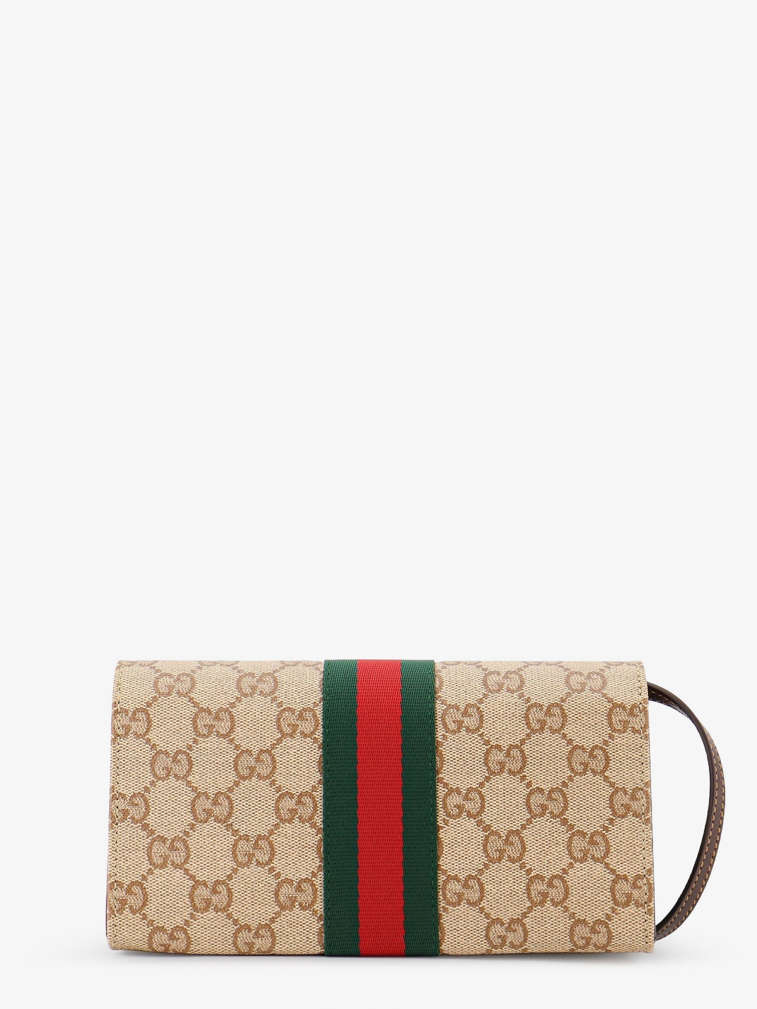 Gucci Women Gg Fabric Shoulder Bag With Nastro Web Detail