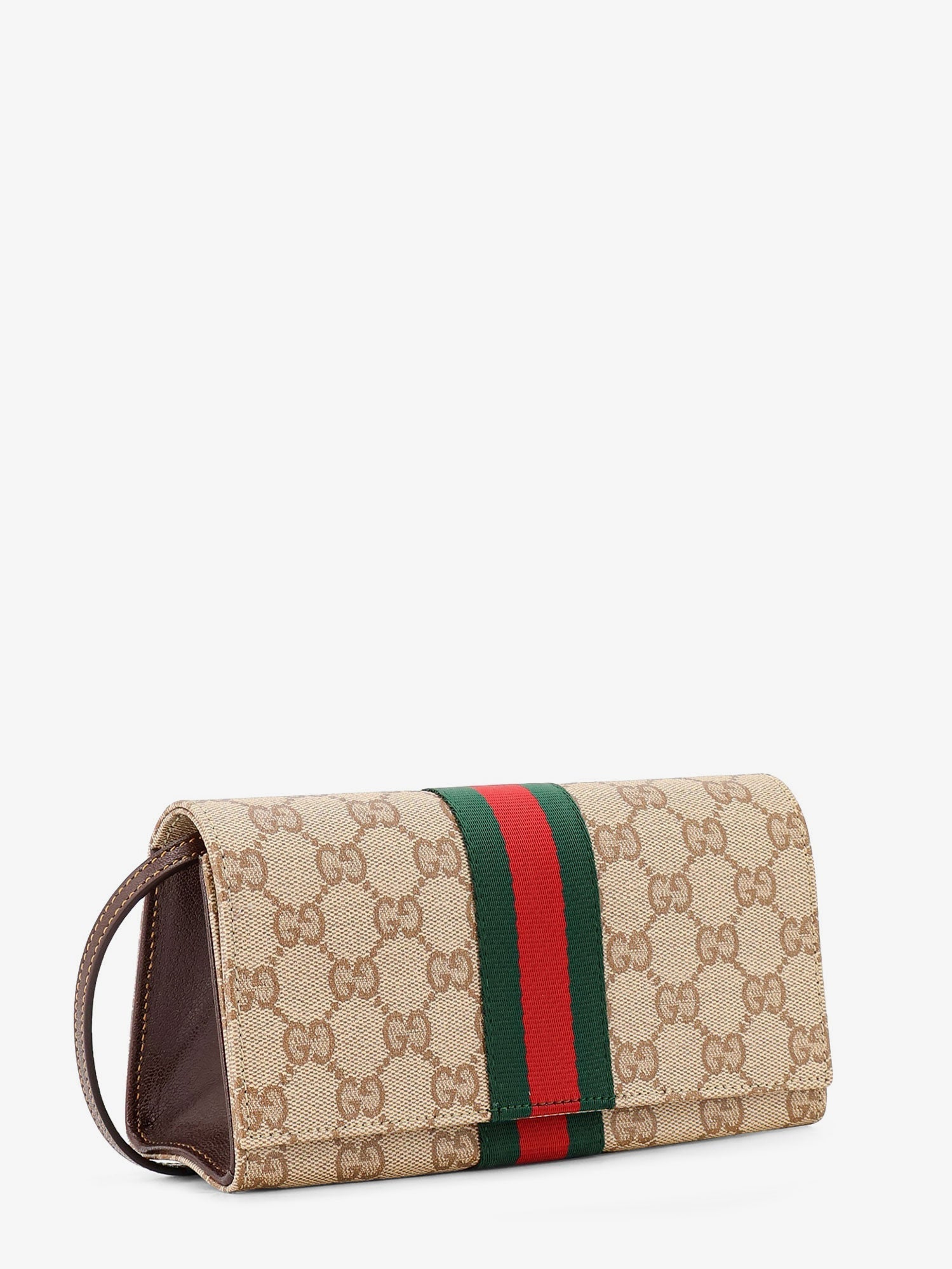 Gucci Women Gg Fabric Shoulder Bag With Nastro Web Detail