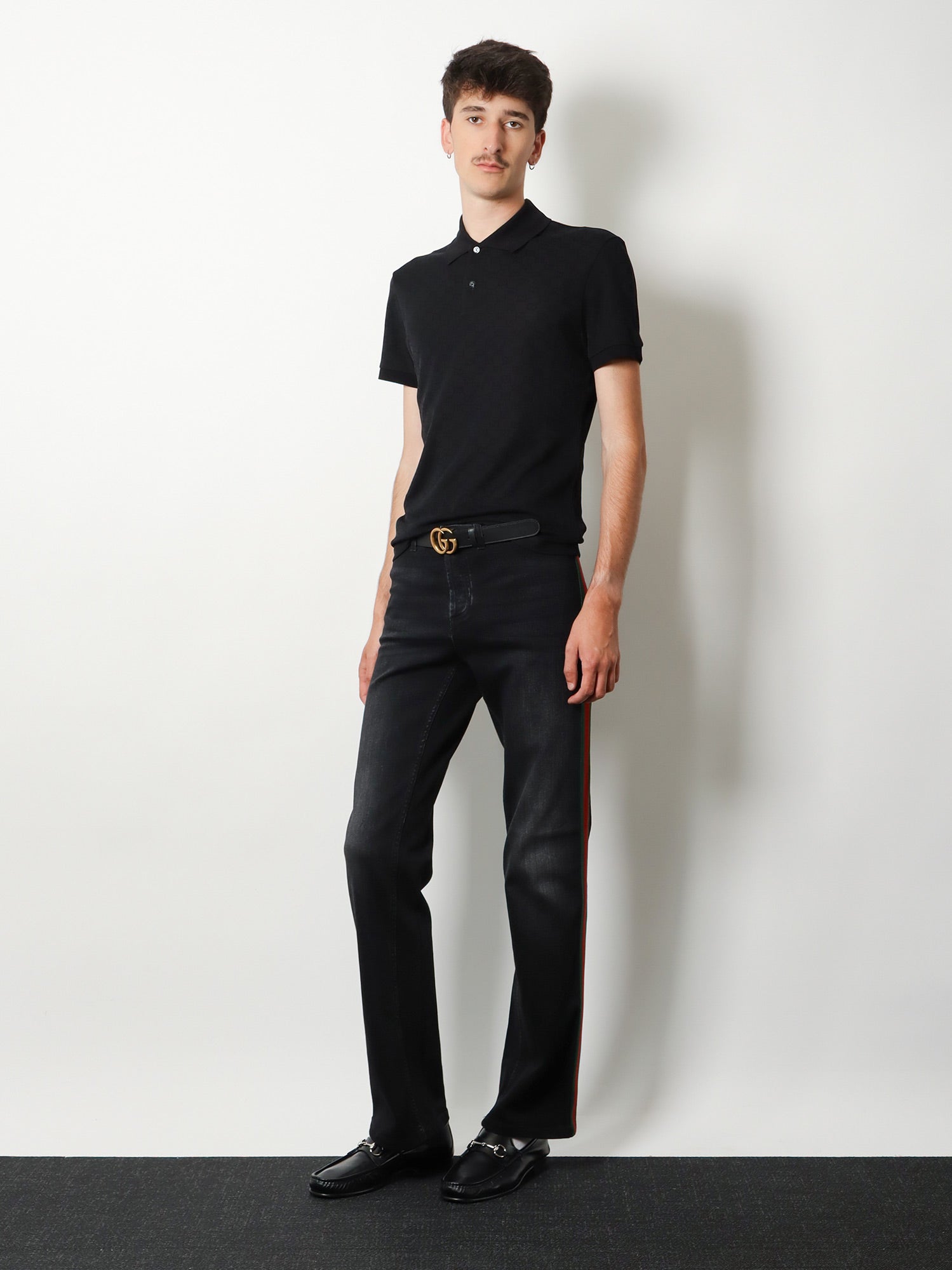 Gucci Men Gg Viscose Blend Polo Shirt