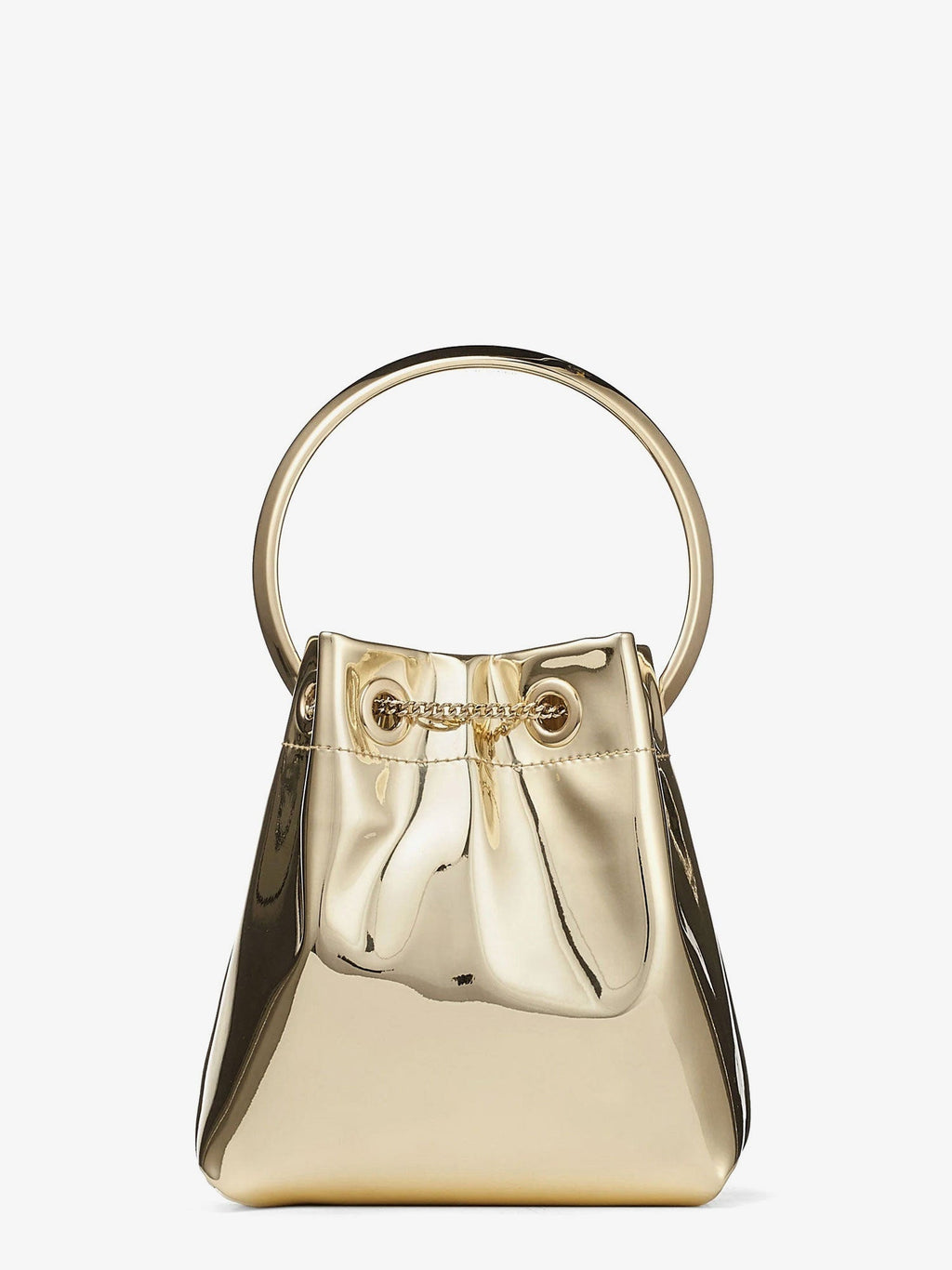 Jimmy Choo Women Bon Bon Metallic Leather Bucket Bag