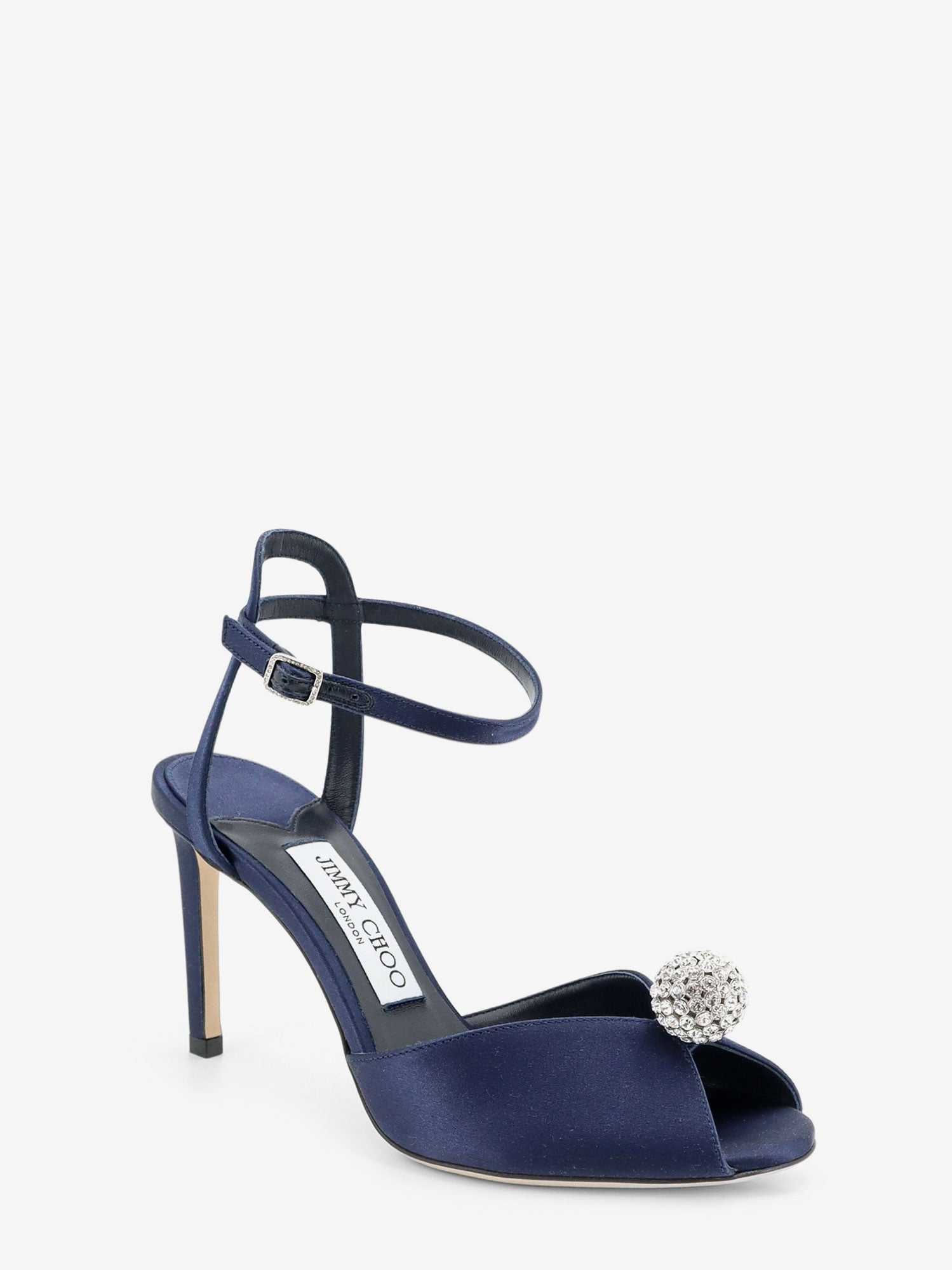 Jimmy Choo Women Sacora Satin Sandals With Crystal Detail