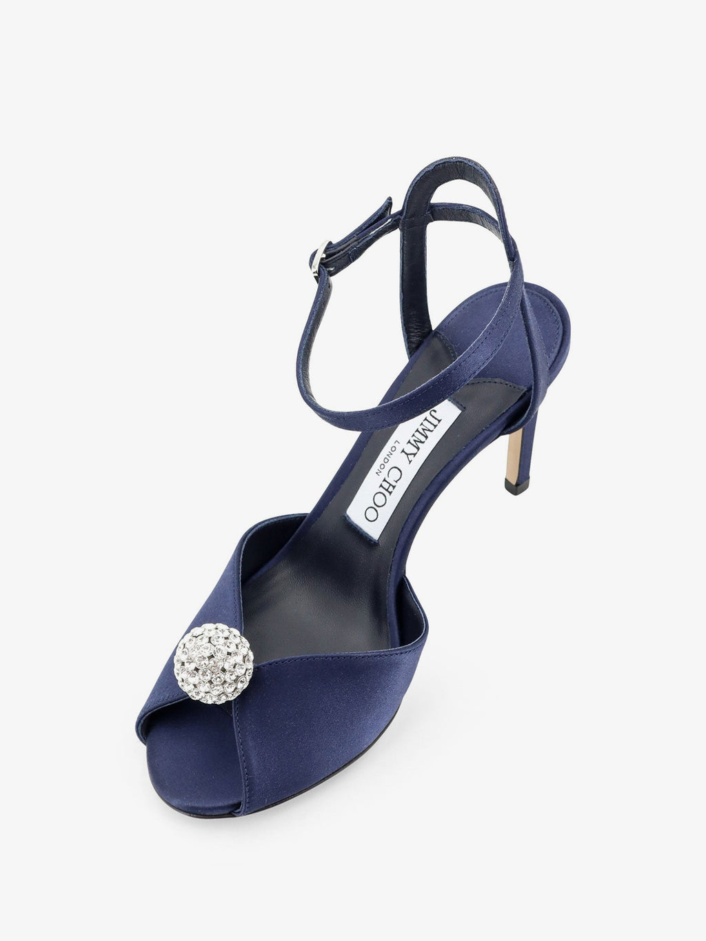 Jimmy Choo Women Sacora Satin Sandals With Crystal Detail