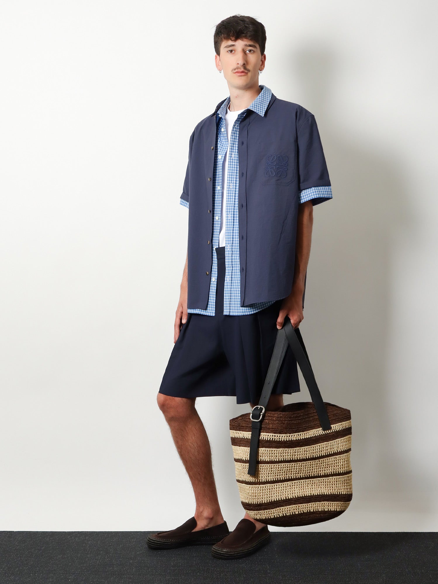 Loewe Men Paula's Ibiza Two-Tone Raffia Loop Shopping Bag