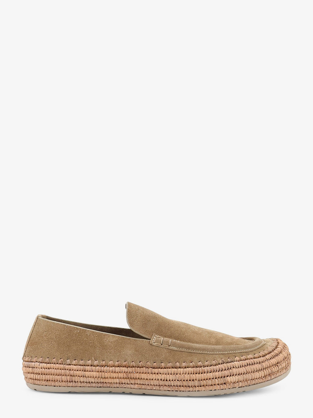 Loewe Men Rio Suede And Raffia Loafers