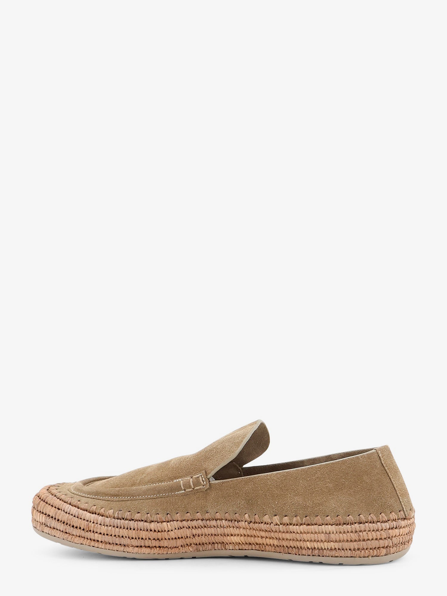 Loewe Men Rio Suede And Raffia Loafers