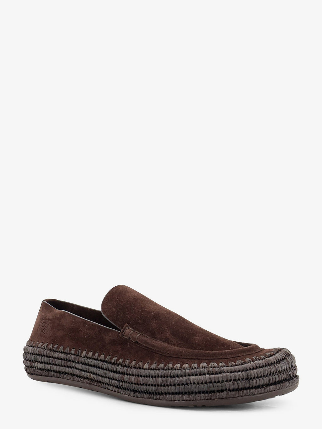 Loewe Men Rio Suede And Raffia Loafers