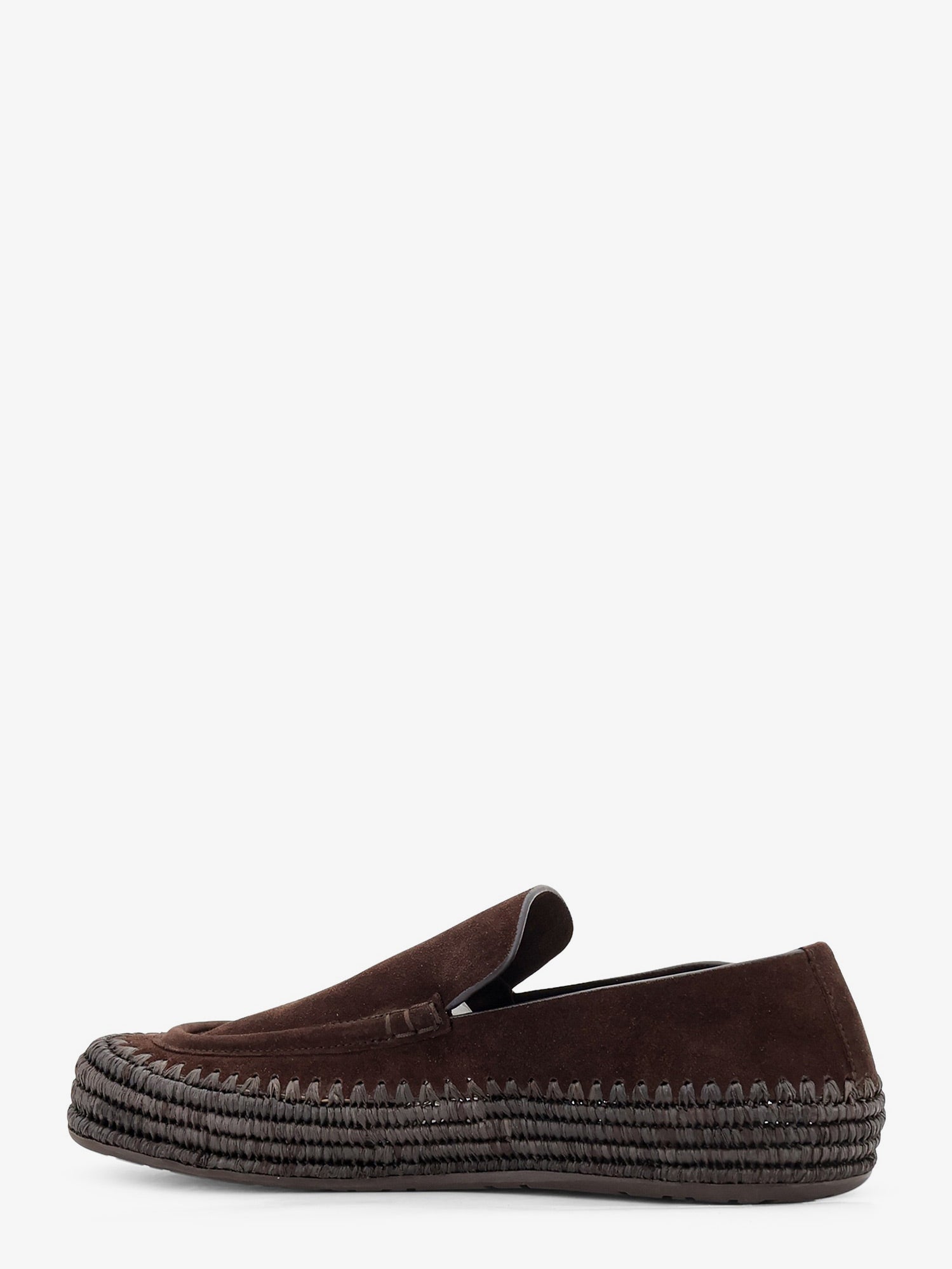 Loewe Men Rio Suede And Raffia Loafers
