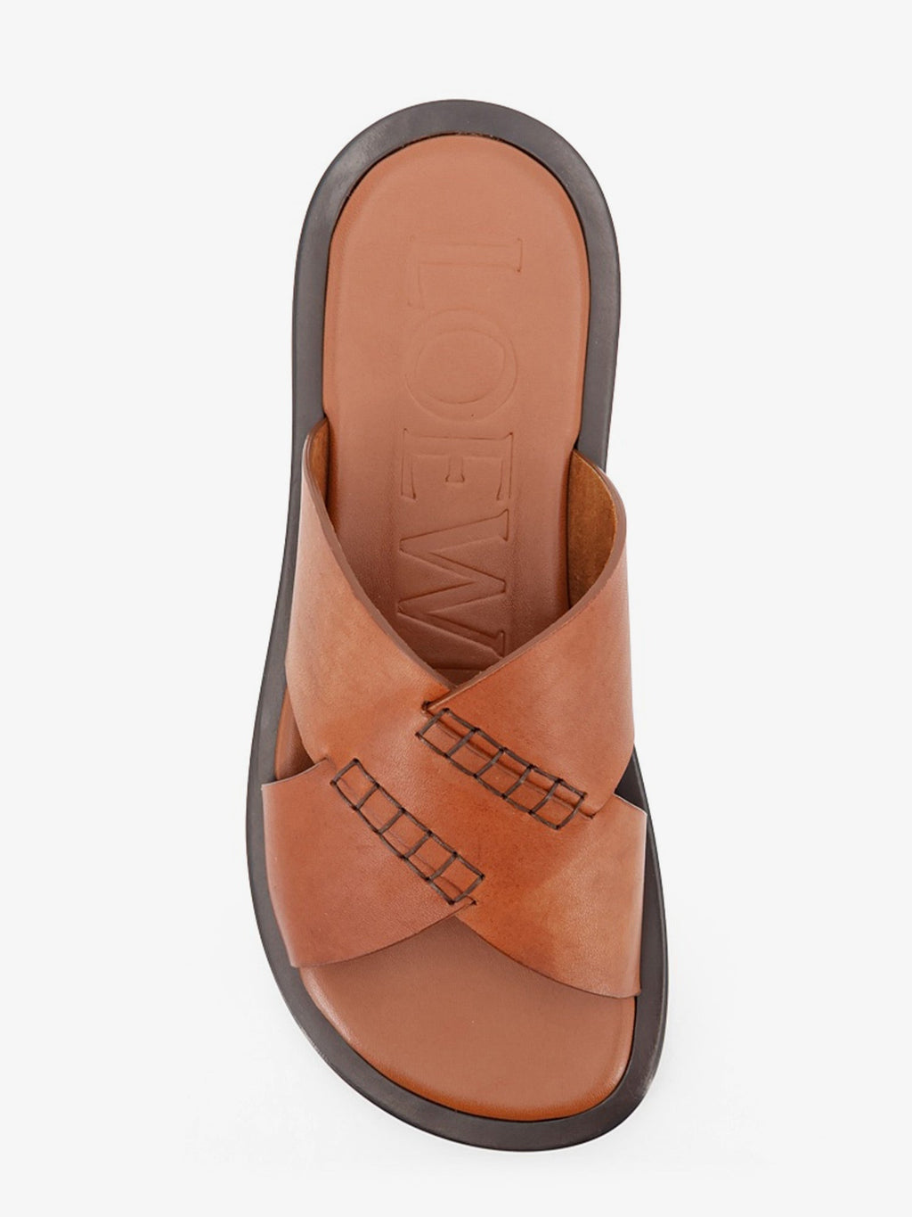 Loewe Men Flex Leather Sandals With Crisscross Detail