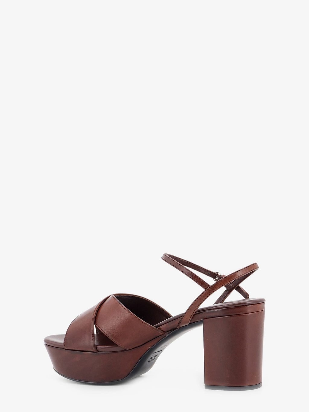 Miu Miu Women Leather Heeled Sandals With Engraved Logo On The Side