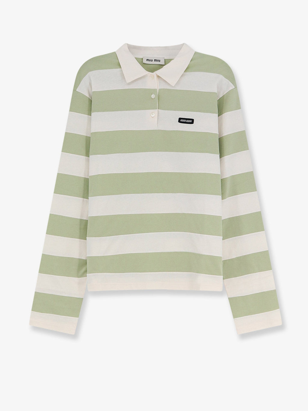 Miu Miu Women Cotton Polo Shirt With Striped Pattern