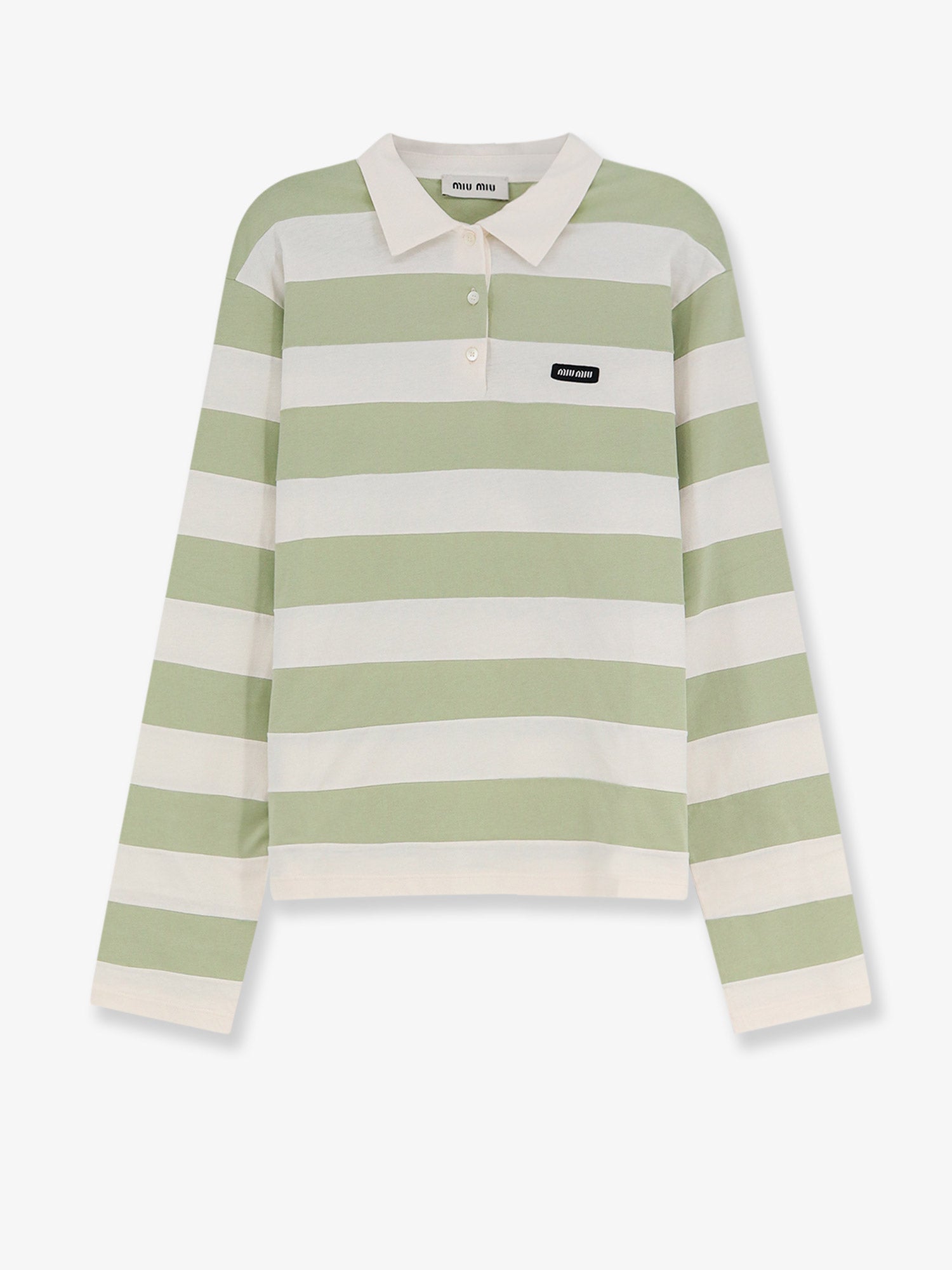 Miu Miu Women Cotton Polo Shirt With Striped Pattern