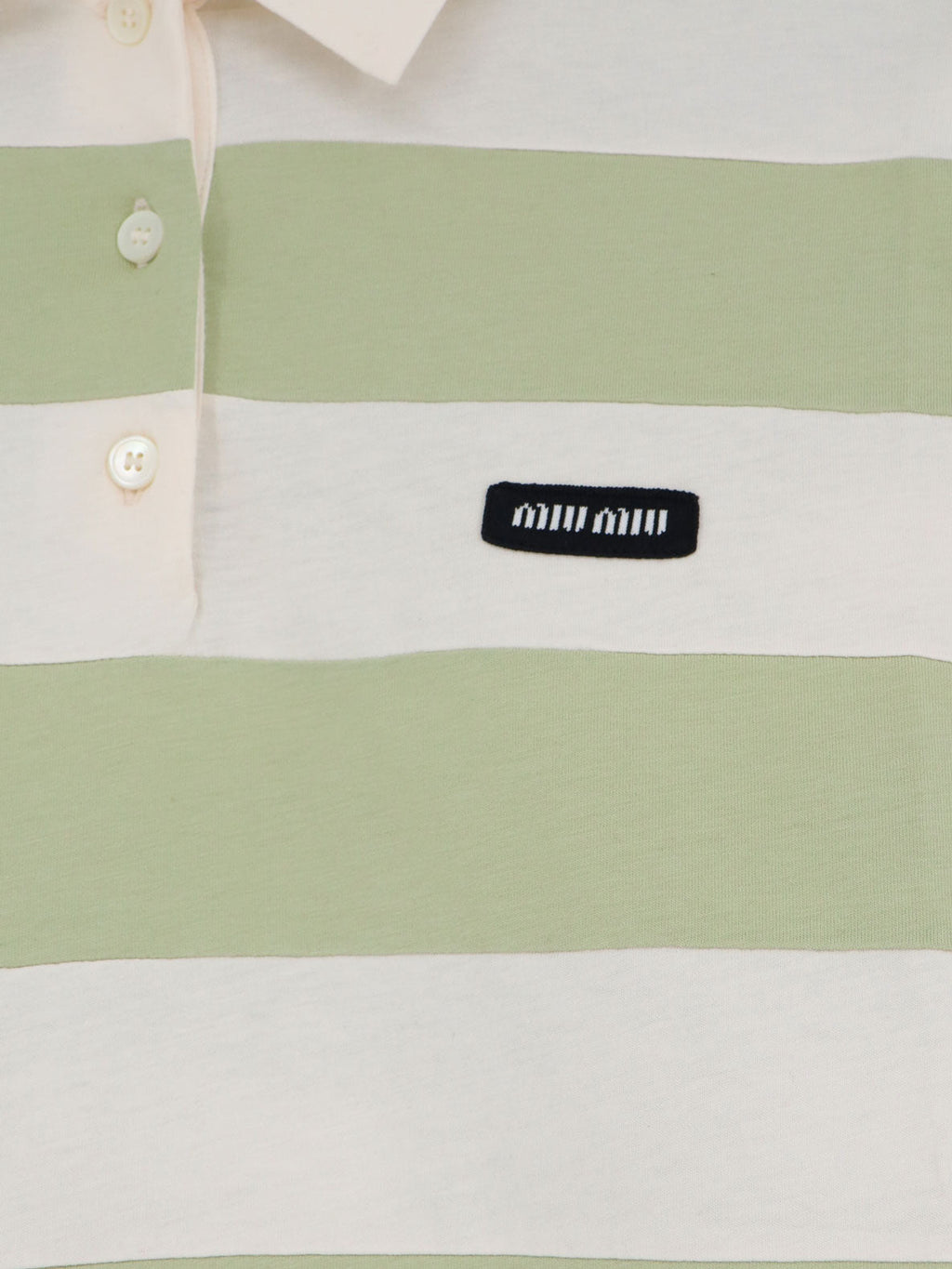 Miu Miu Women Cotton Polo Shirt With Striped Pattern