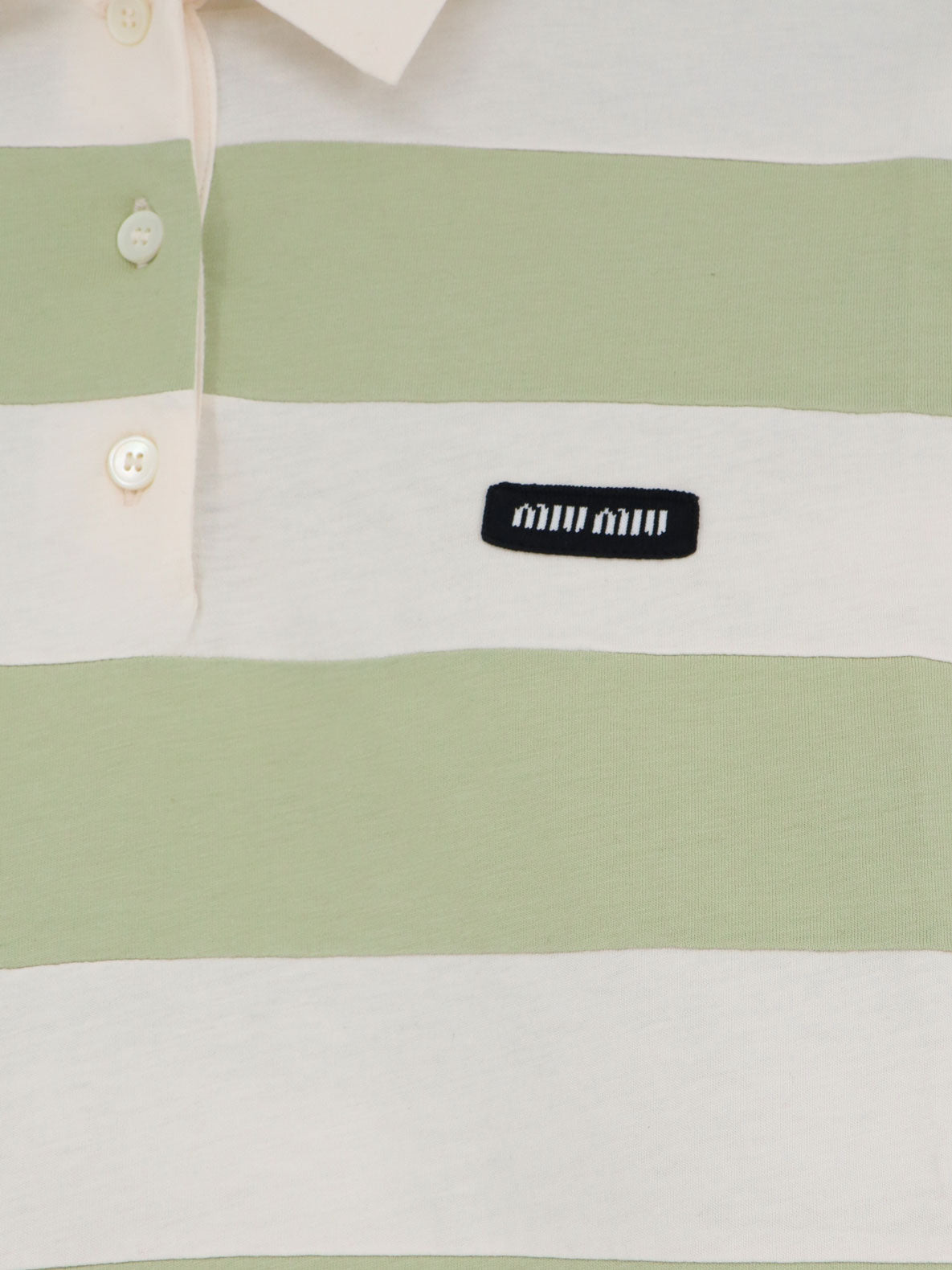 Miu Miu Women Cotton Polo Shirt With Striped Pattern