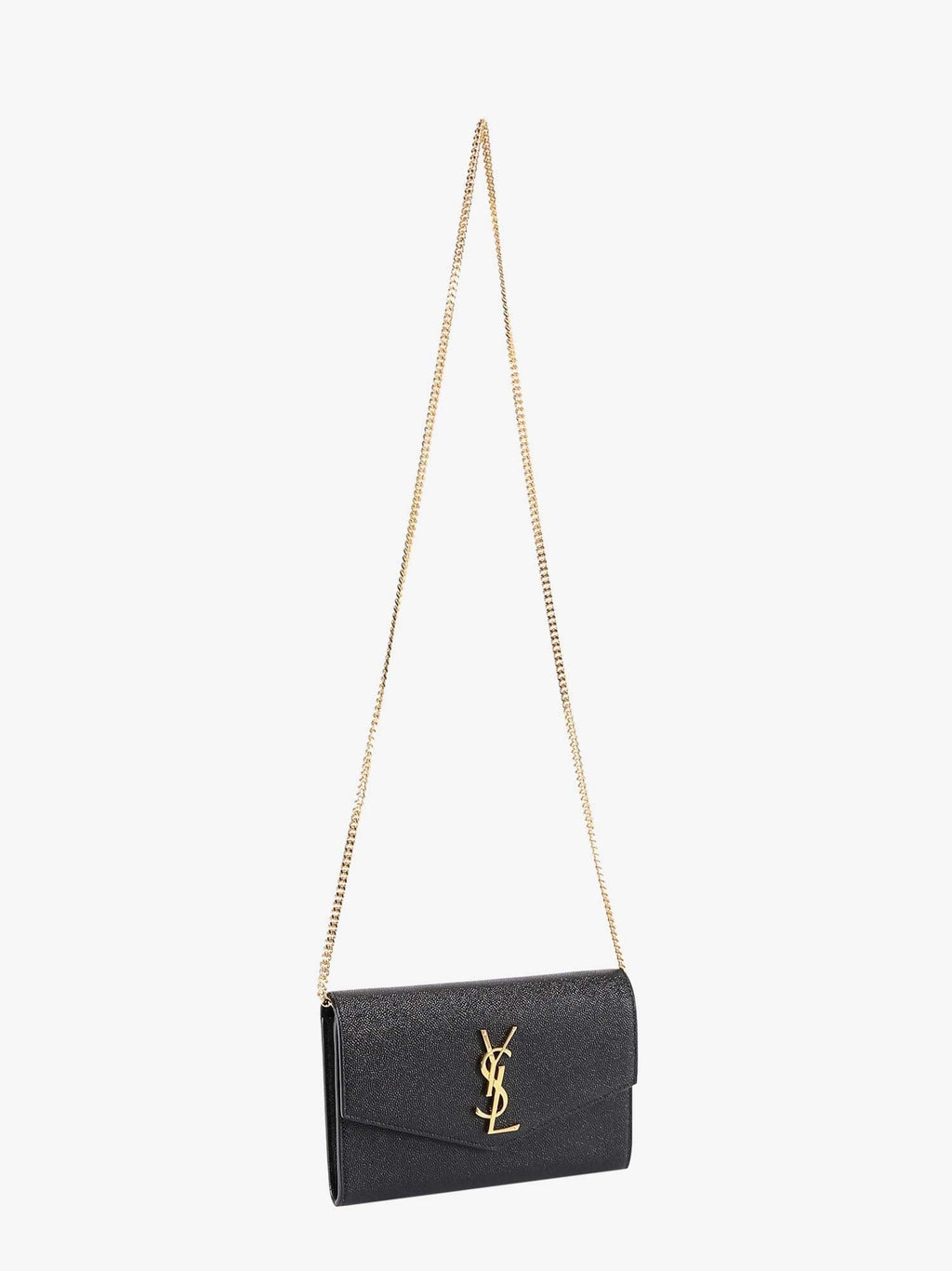 Saint Laurent Women Leather Crossbody Bag With Metal Cassandre Logo