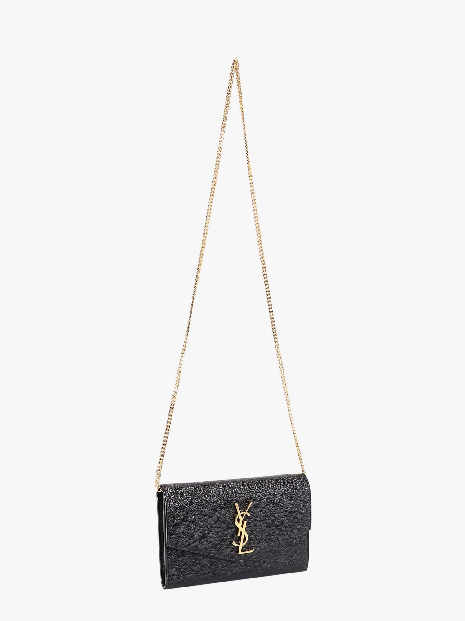 Saint Laurent Women Leather Crossbody Bag With Metal Cassandre Logo