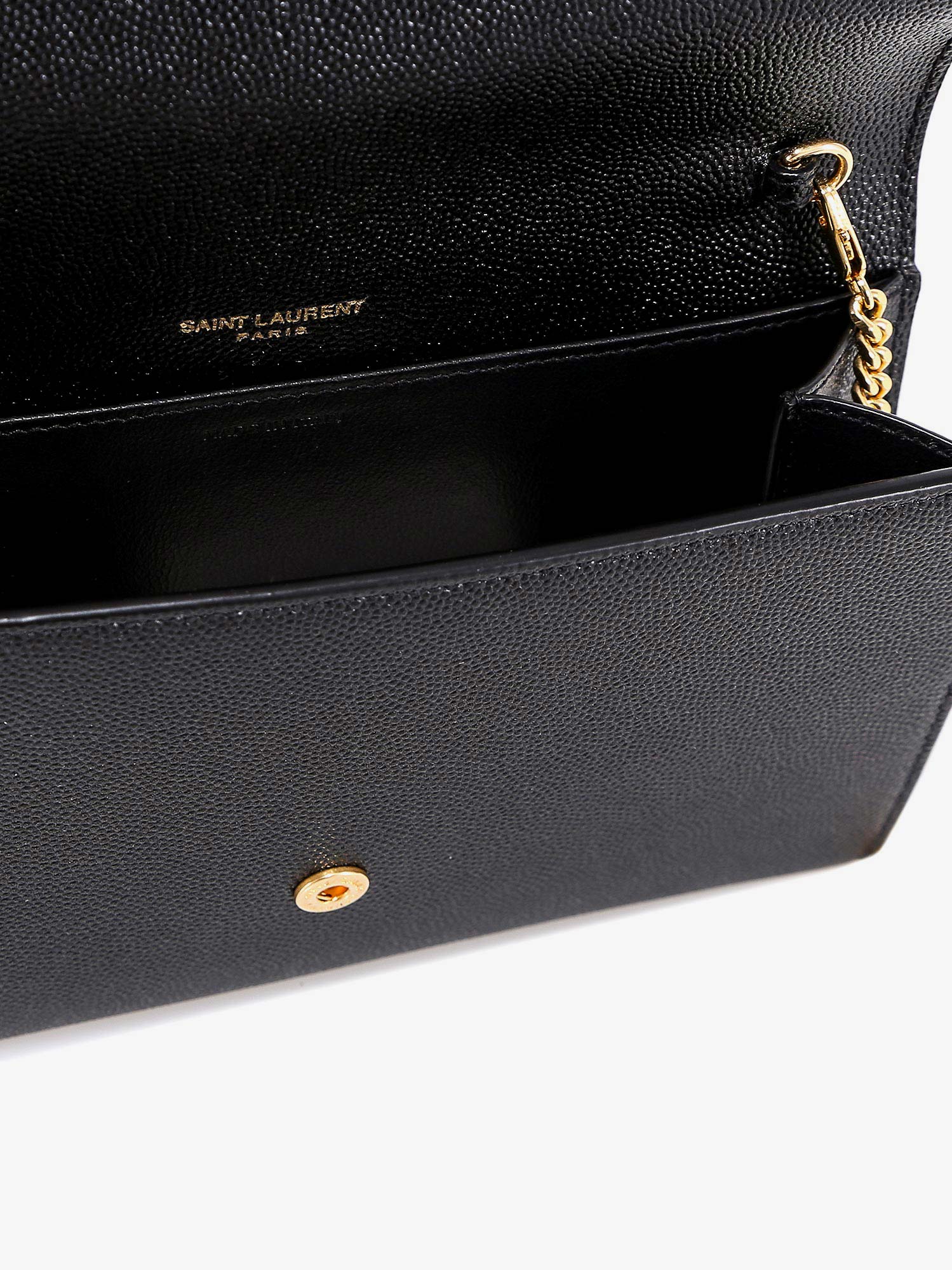 Saint Laurent Women Leather Crossbody Bag With Metal Cassandre Logo