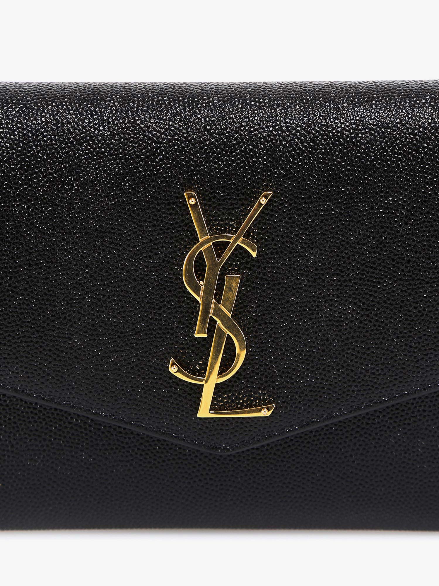 Saint Laurent Women Leather Crossbody Bag With Metal Cassandre Logo