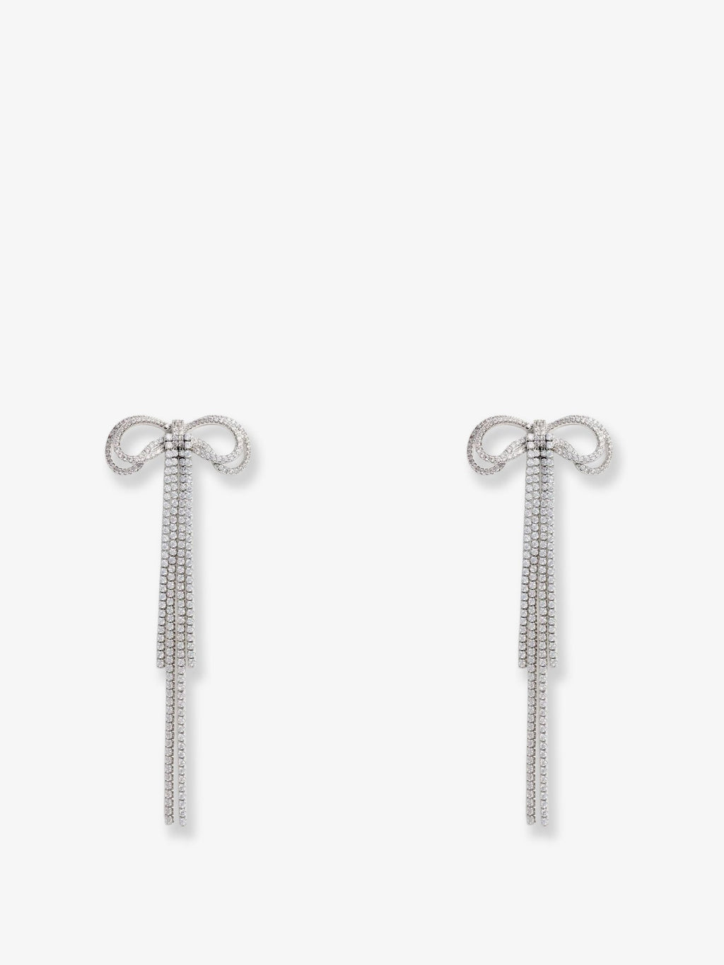 Self Portrait Women Double Crystal Bow Earrings