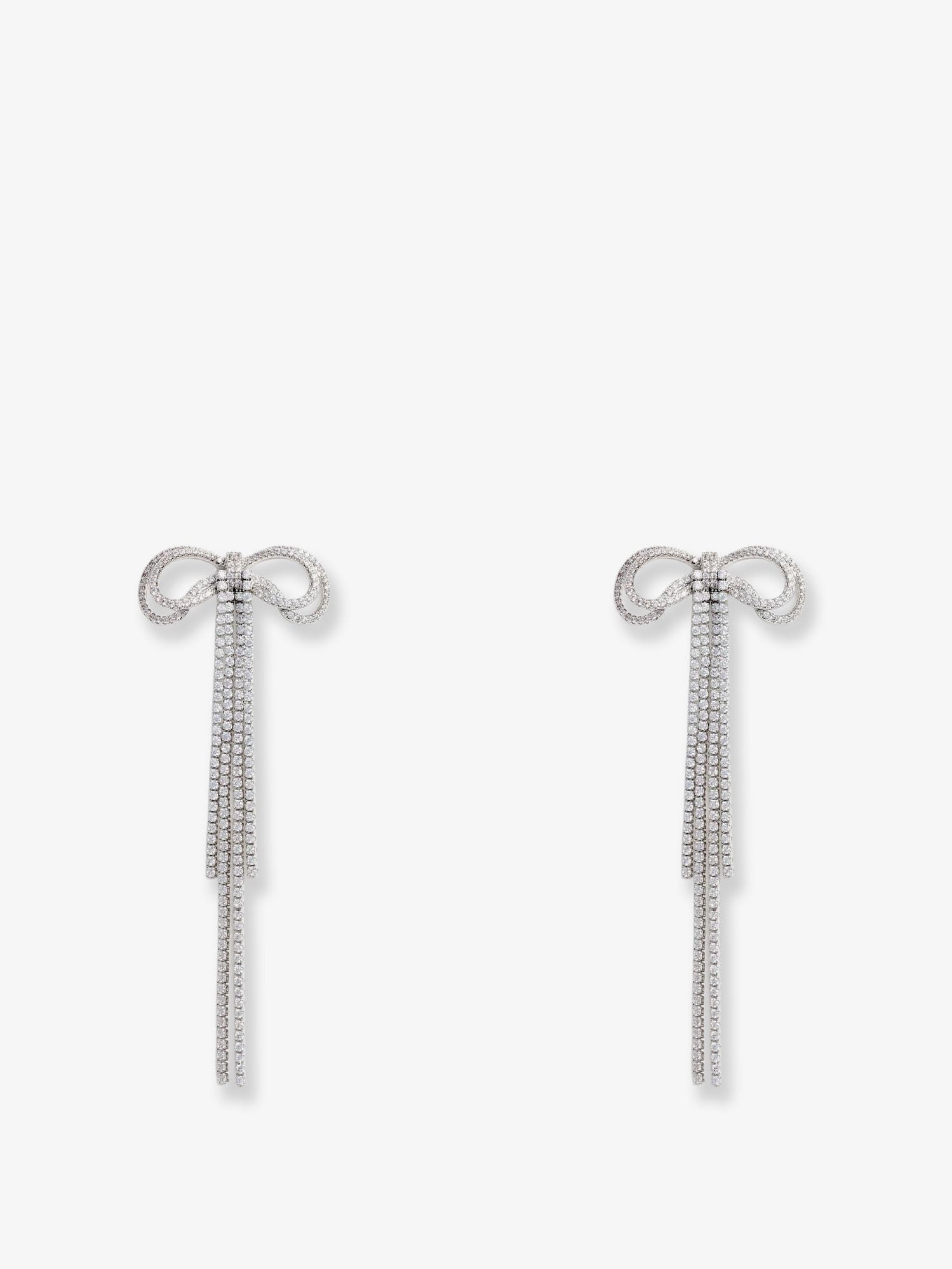 Self Portrait Women Double Crystal Bow Earrings