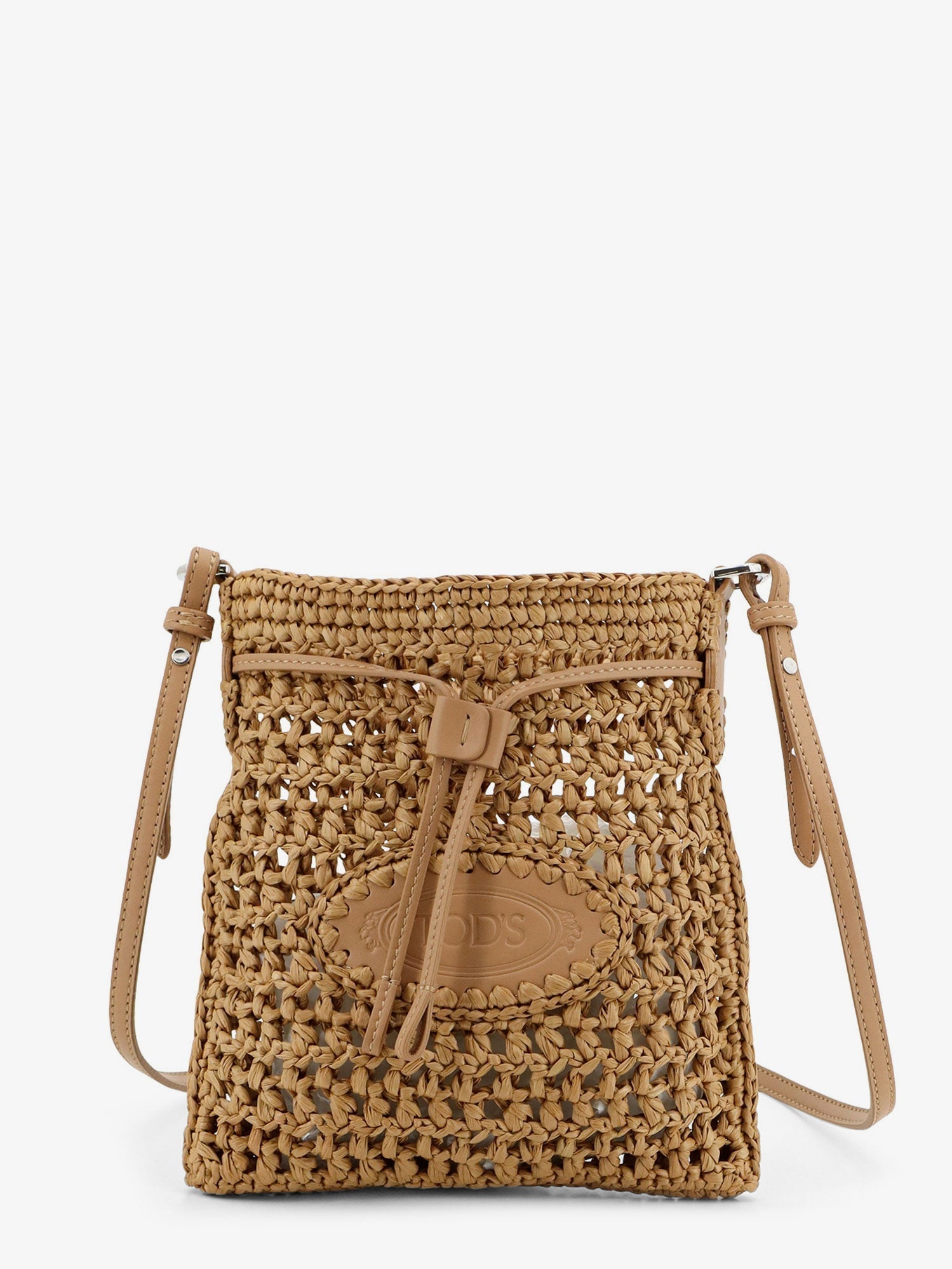 Tod's Women Raffia Bucket Bag With Crochet Motif
