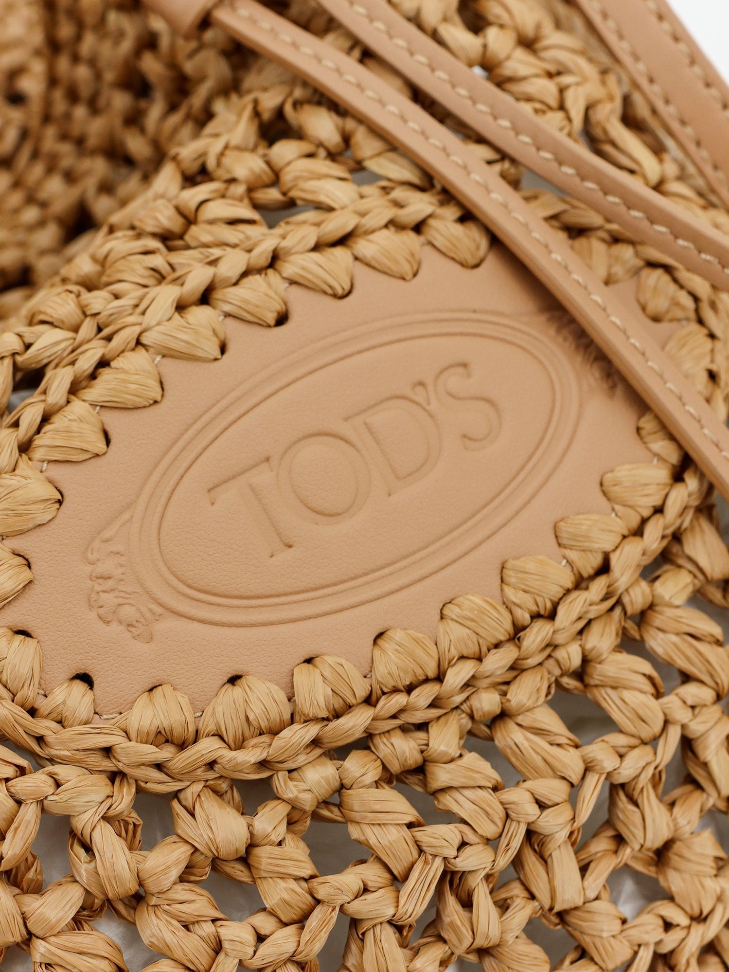 Tod's Women Raffia Bucket Bag With Crochet Motif