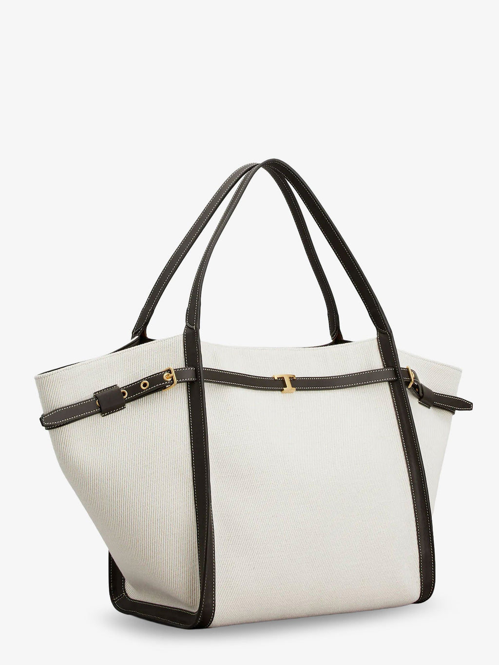 Tod's Women Tim Canvas And Leather Medium Shopping Bag