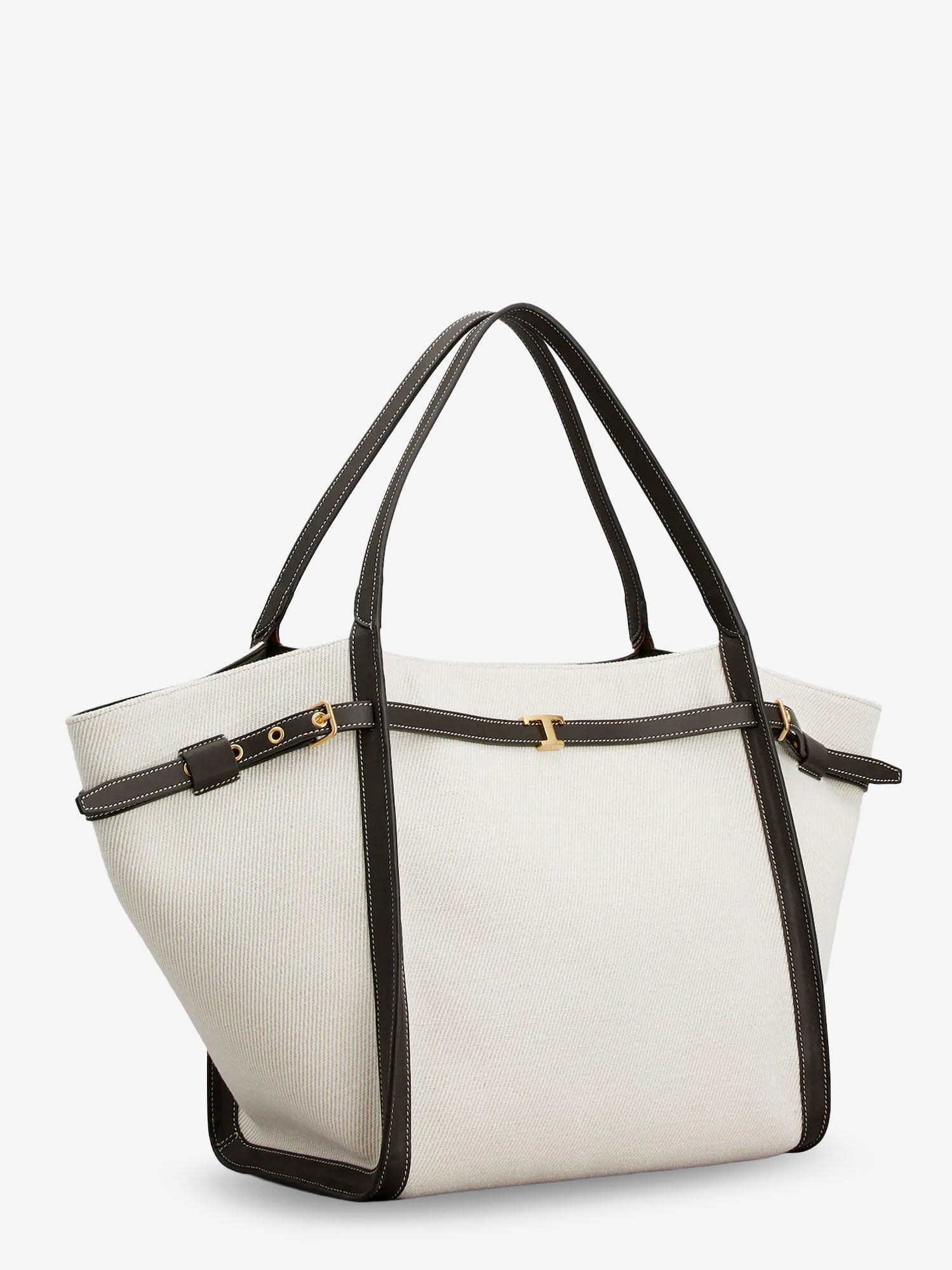 Tod's Women Tim Canvas And Leather Medium Shopping Bag