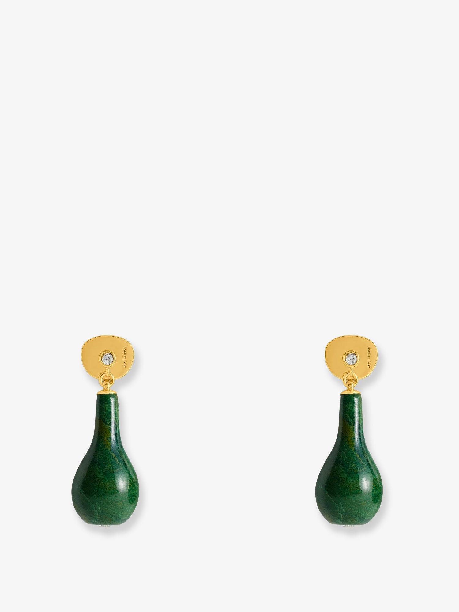 Toteme Women Jade Drops Brass Earrings