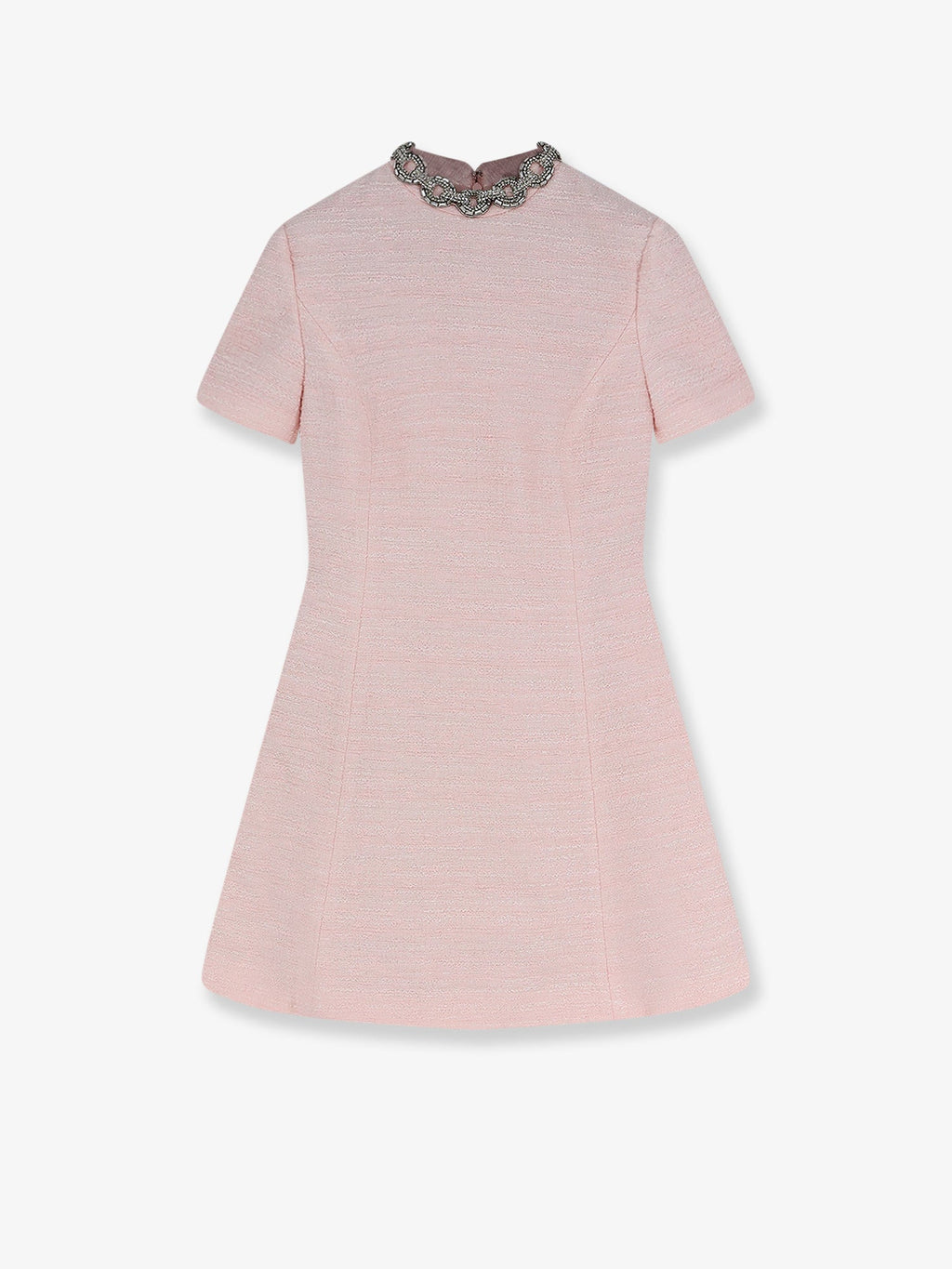 Valentino Women Embroidered Crinkle Cotton Tweed Mini Dress
