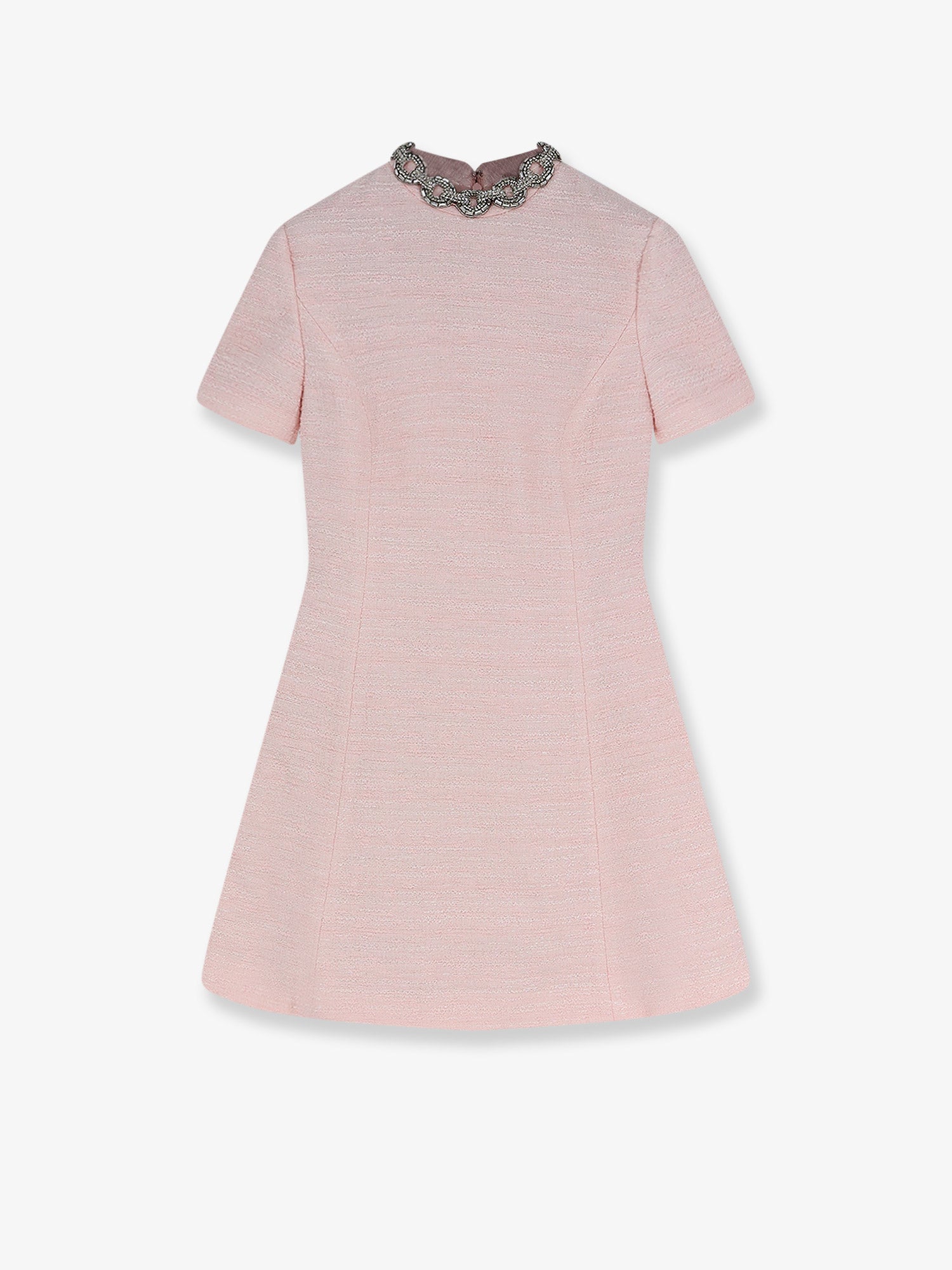 Valentino Women Embroidered Crinkle Cotton Tweed Mini Dress