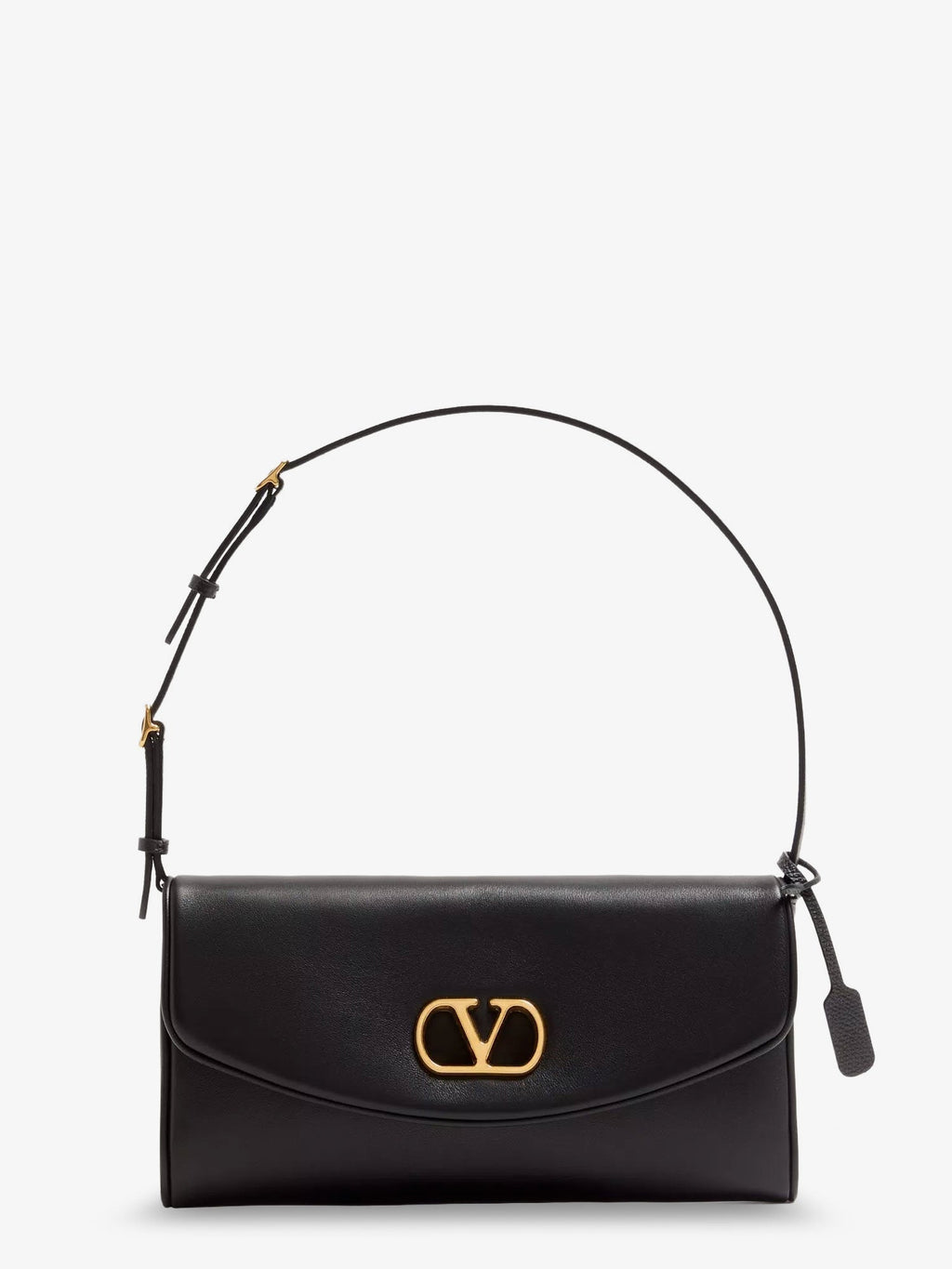 Valentino Garavani Women Devain Leather Shoulder Bag With Metal Vlogo Signature