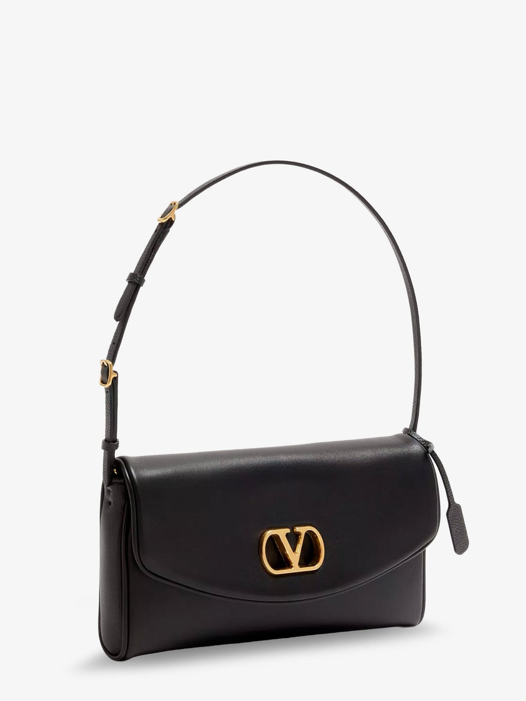 Valentino Garavani Women Devain Leather Shoulder Bag With Metal Vlogo Signature