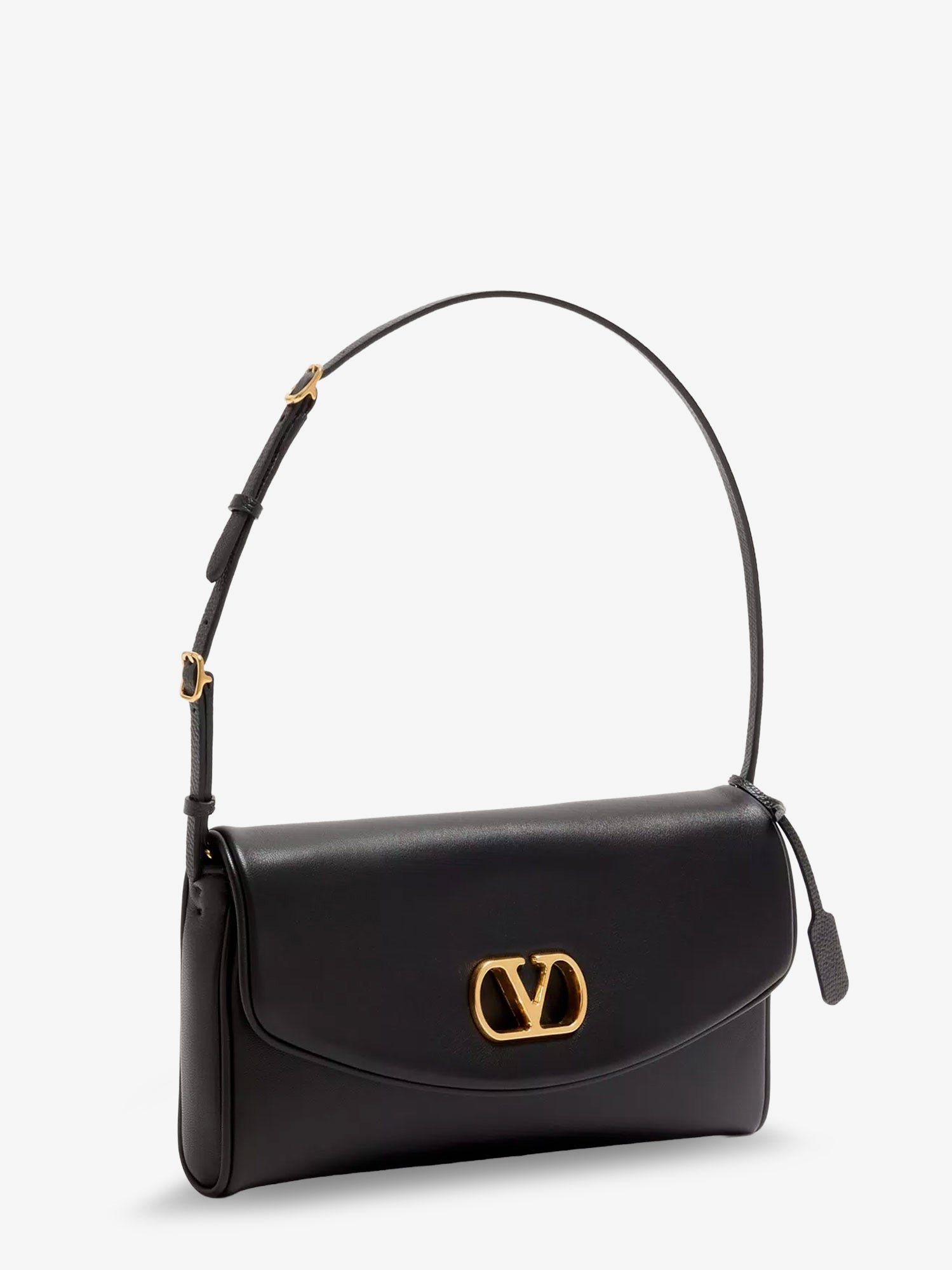 Valentino Garavani Women Devain Leather Shoulder Bag With Metal Vlogo Signature