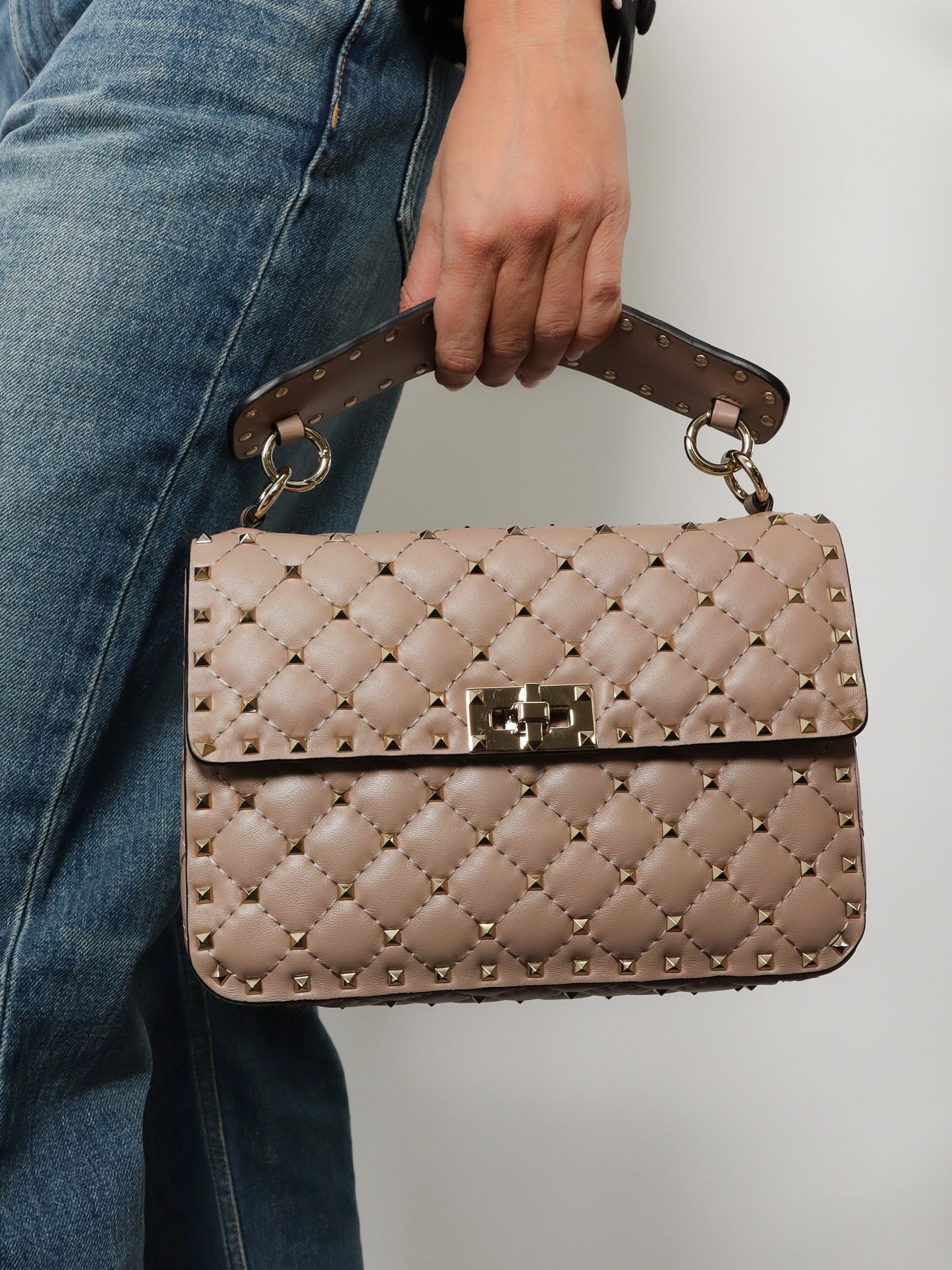 Valentino Garavani Women Rockstud Spike Leather Crossbody Bag With Iconic All-Over Studs