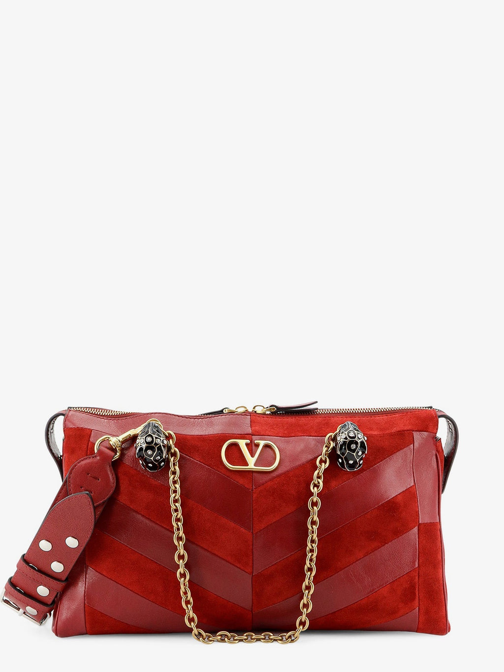Valentino Garavani Women Panthea Suede And Leather Crossbody Bag
