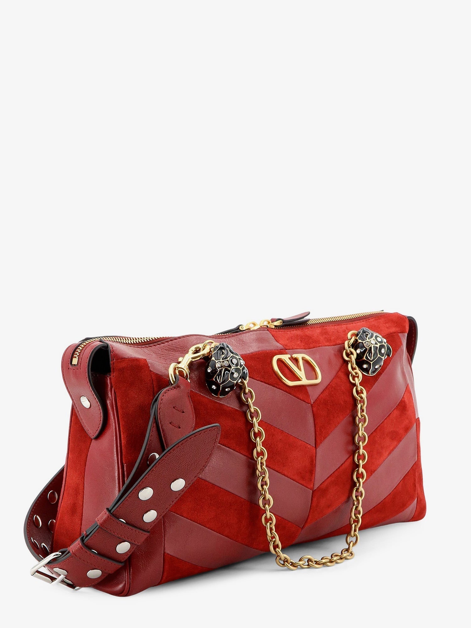 Valentino Garavani Women Panthea Suede And Leather Crossbody Bag