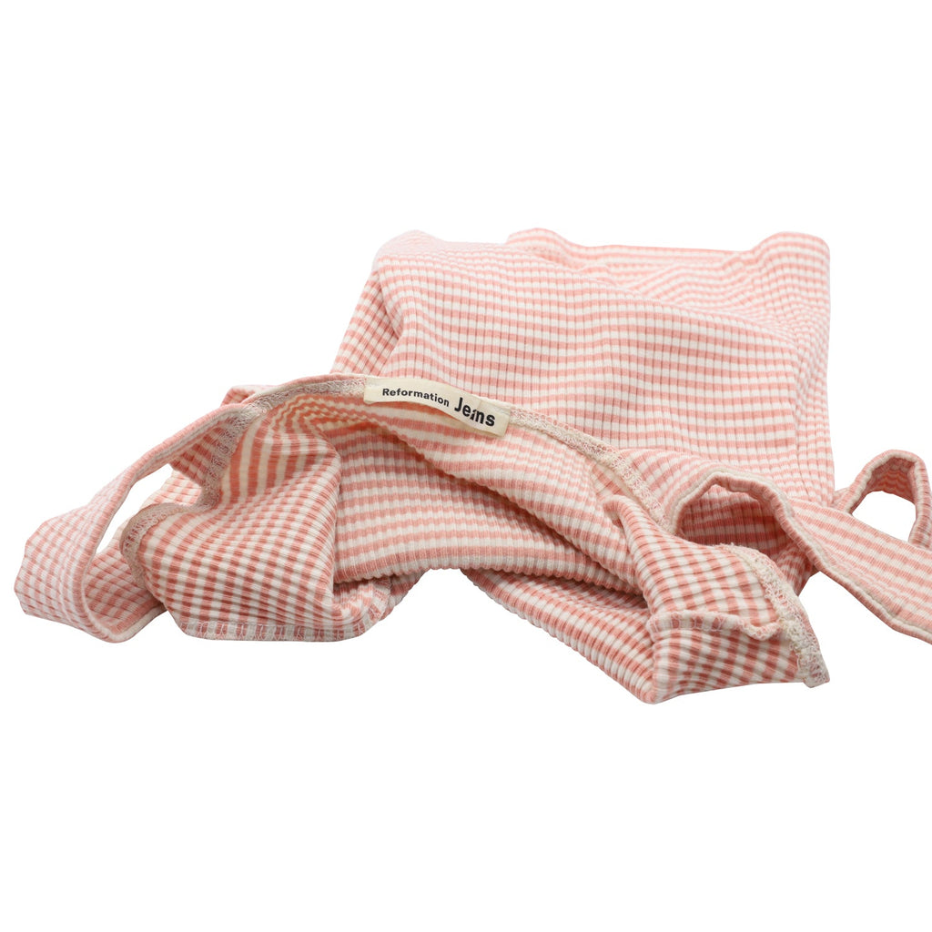Reformation Striped Tank Top in Pink and White Tencel