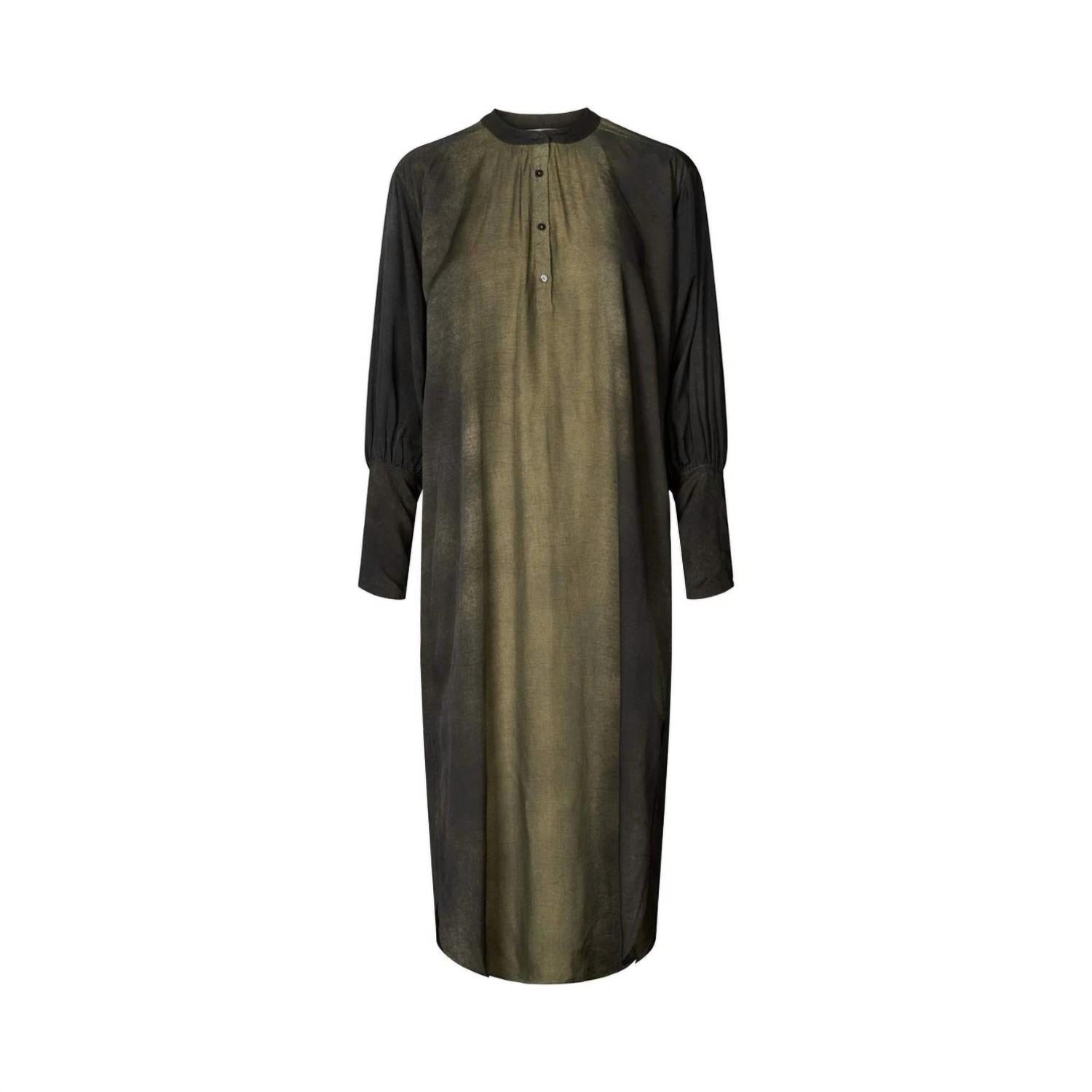 Saloner Graffiti Shirt Dress In Amila Olive Char