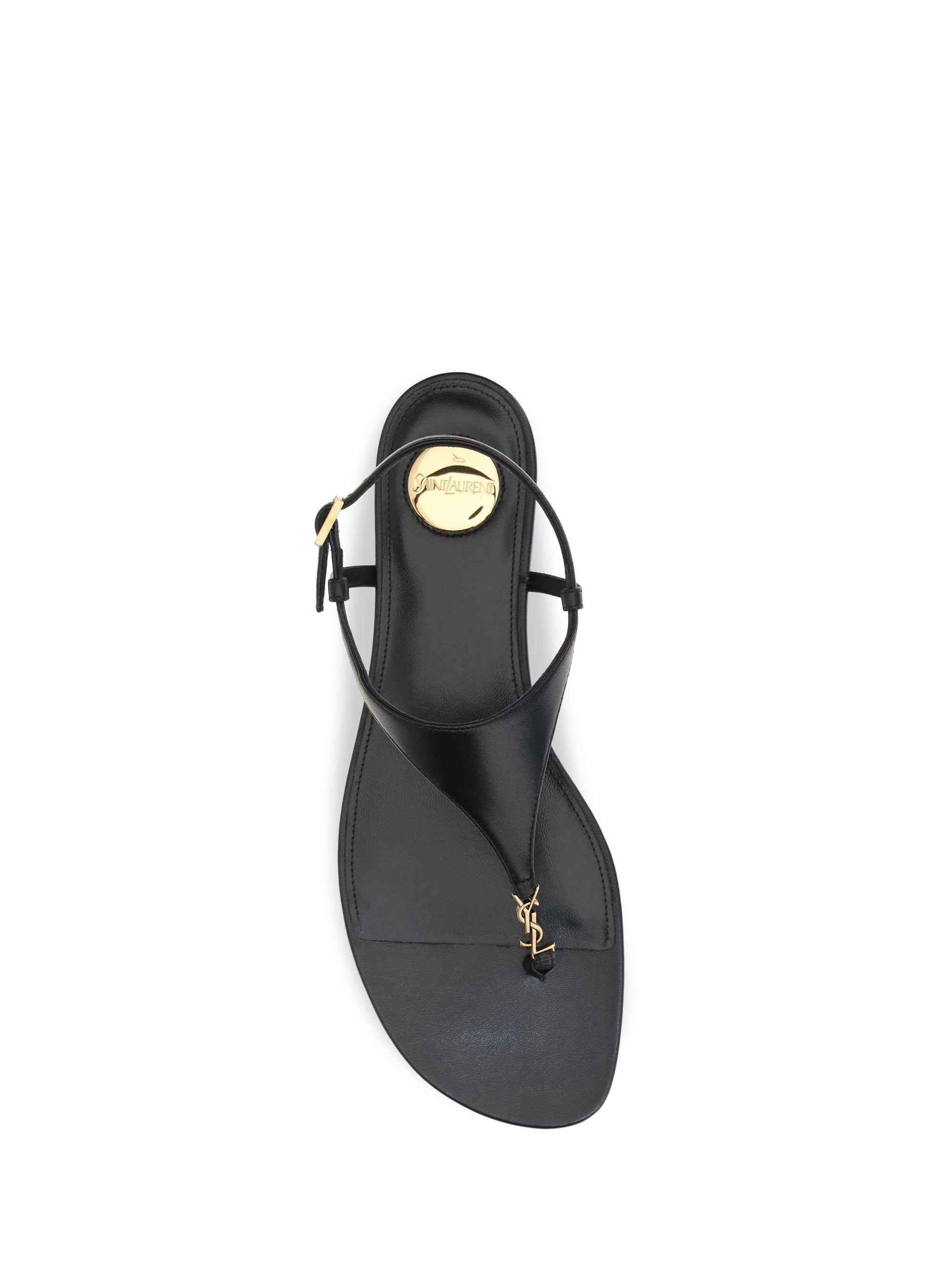 Saint Laurent Women Cassandre Leather Sandals