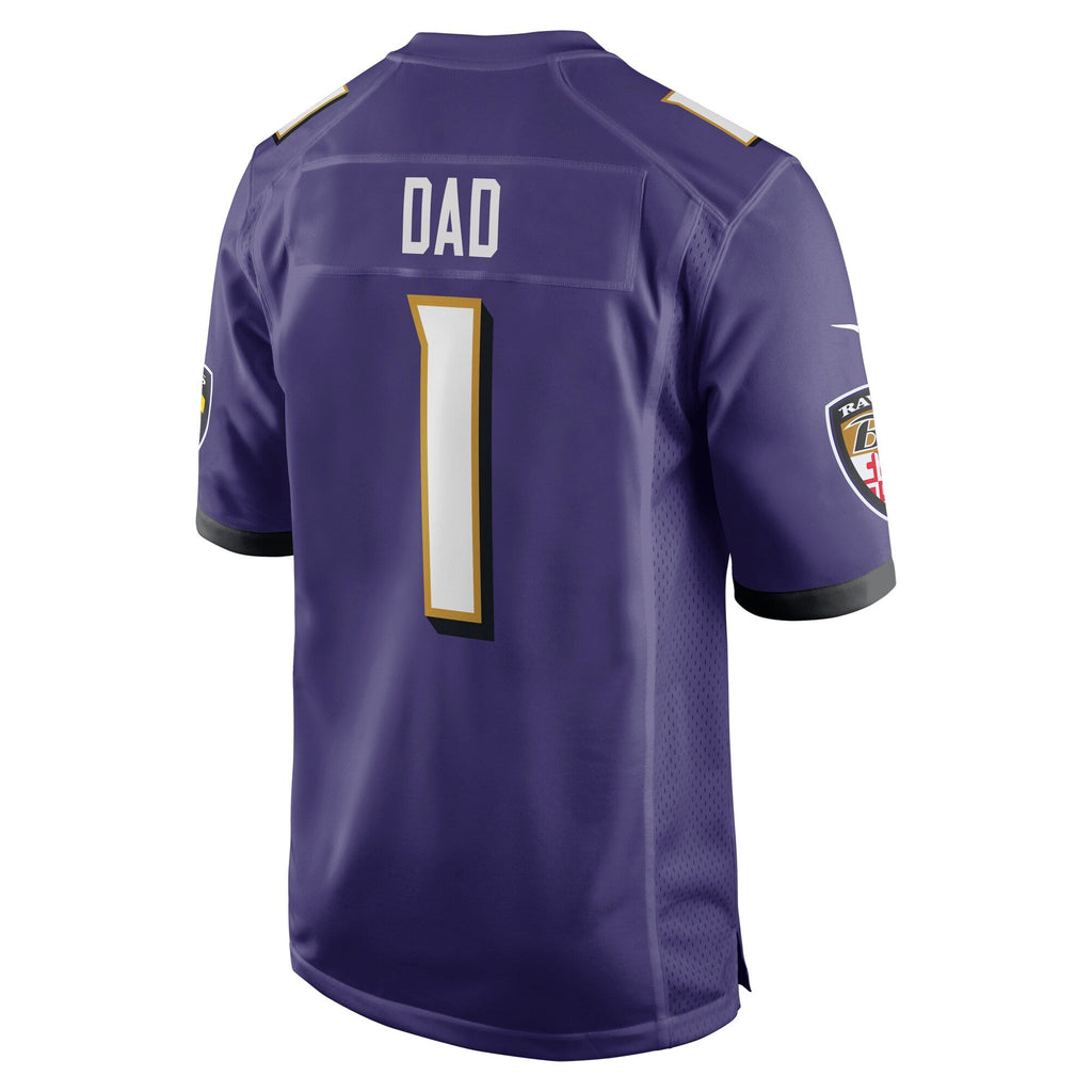 Baltimore Ravens Number 1 Dad Purple Game Jersey