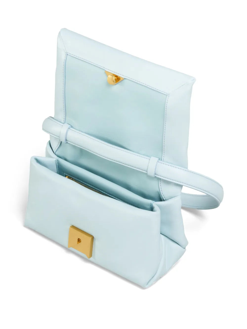 Marni Prisma Puffball Small Leather Shoulder Bag - Sky Blue