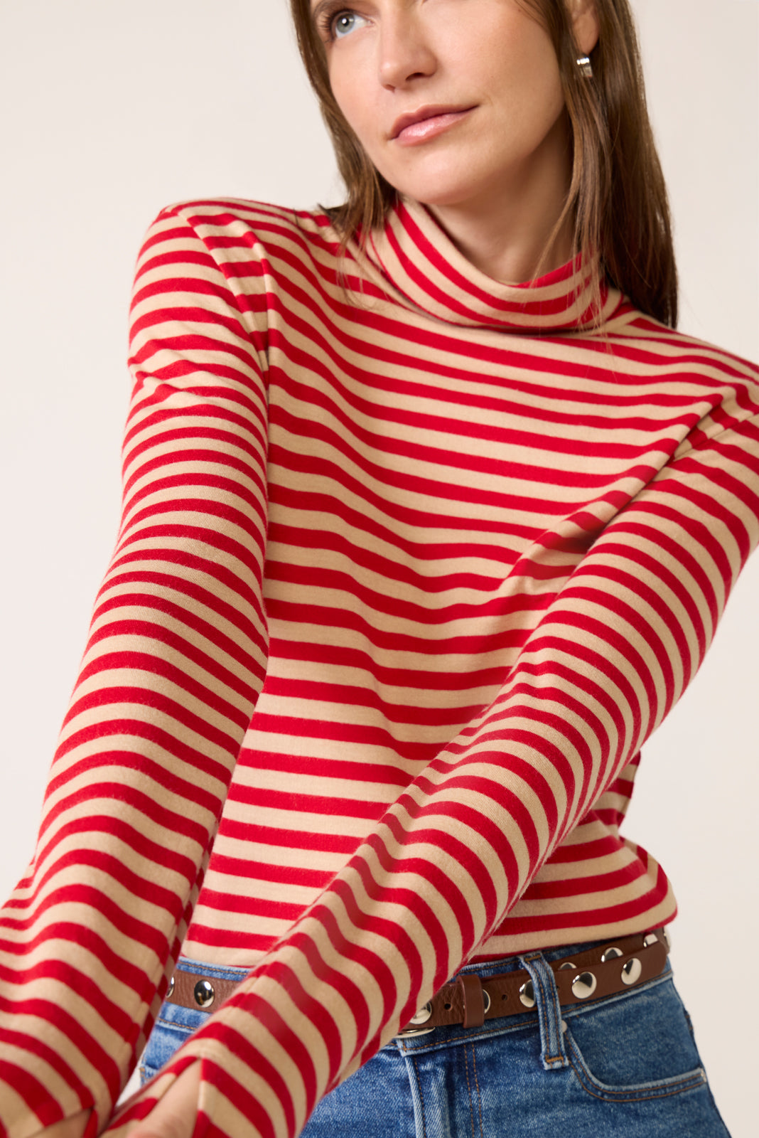 Women's Feather Cloud Layering Turtleneck Top