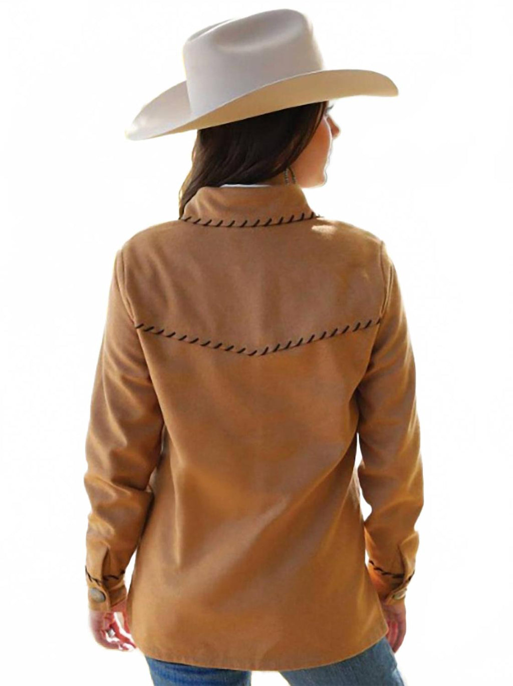 Women's Whipstitch Shirt Jacket In Brown
