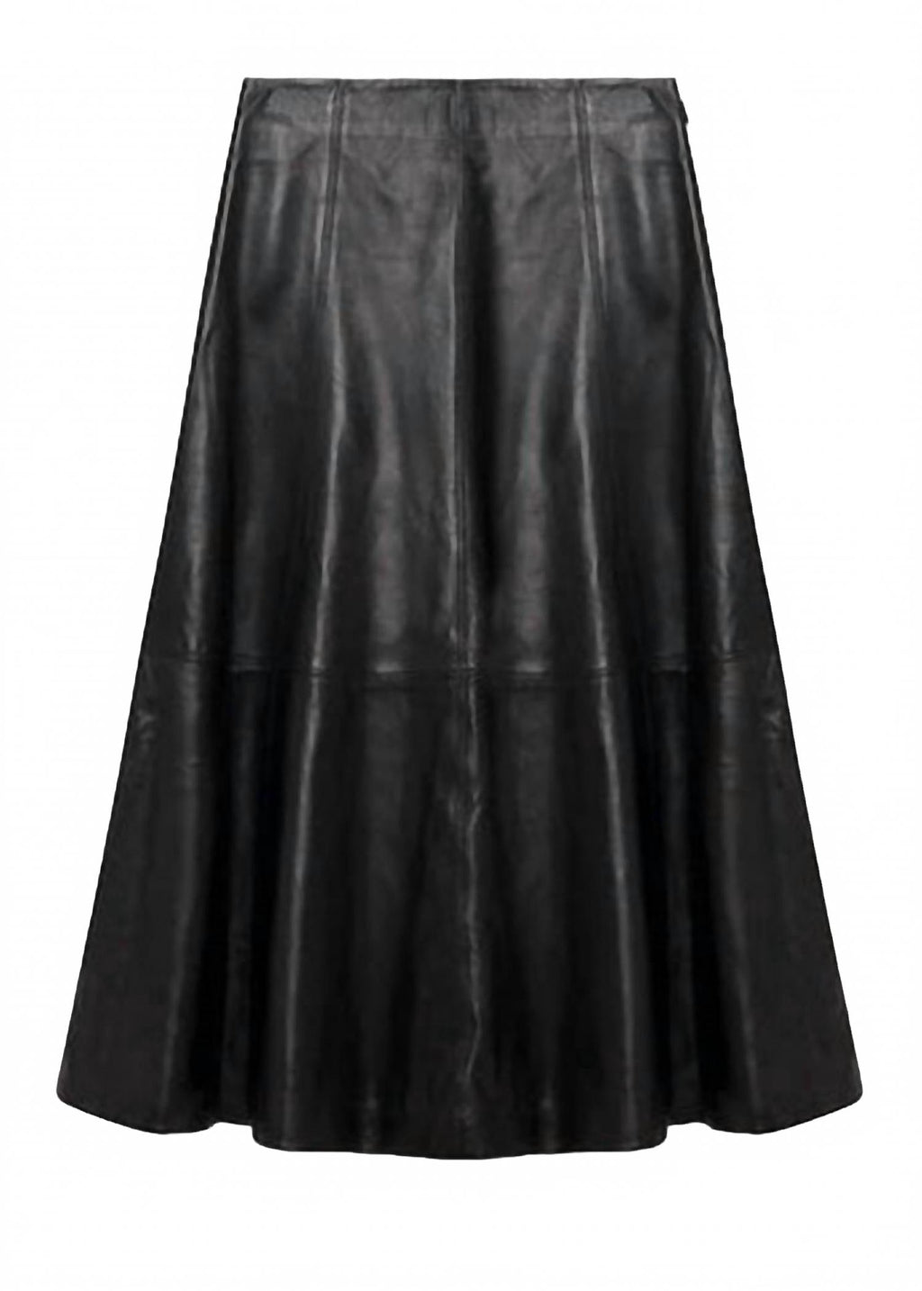 Ryma Leather Midi Skirt In Black