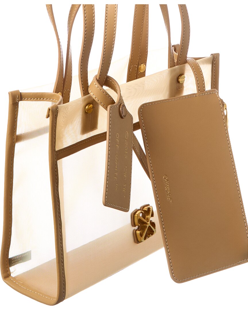 Off-White Boxy Small Mesh & Leather Tote