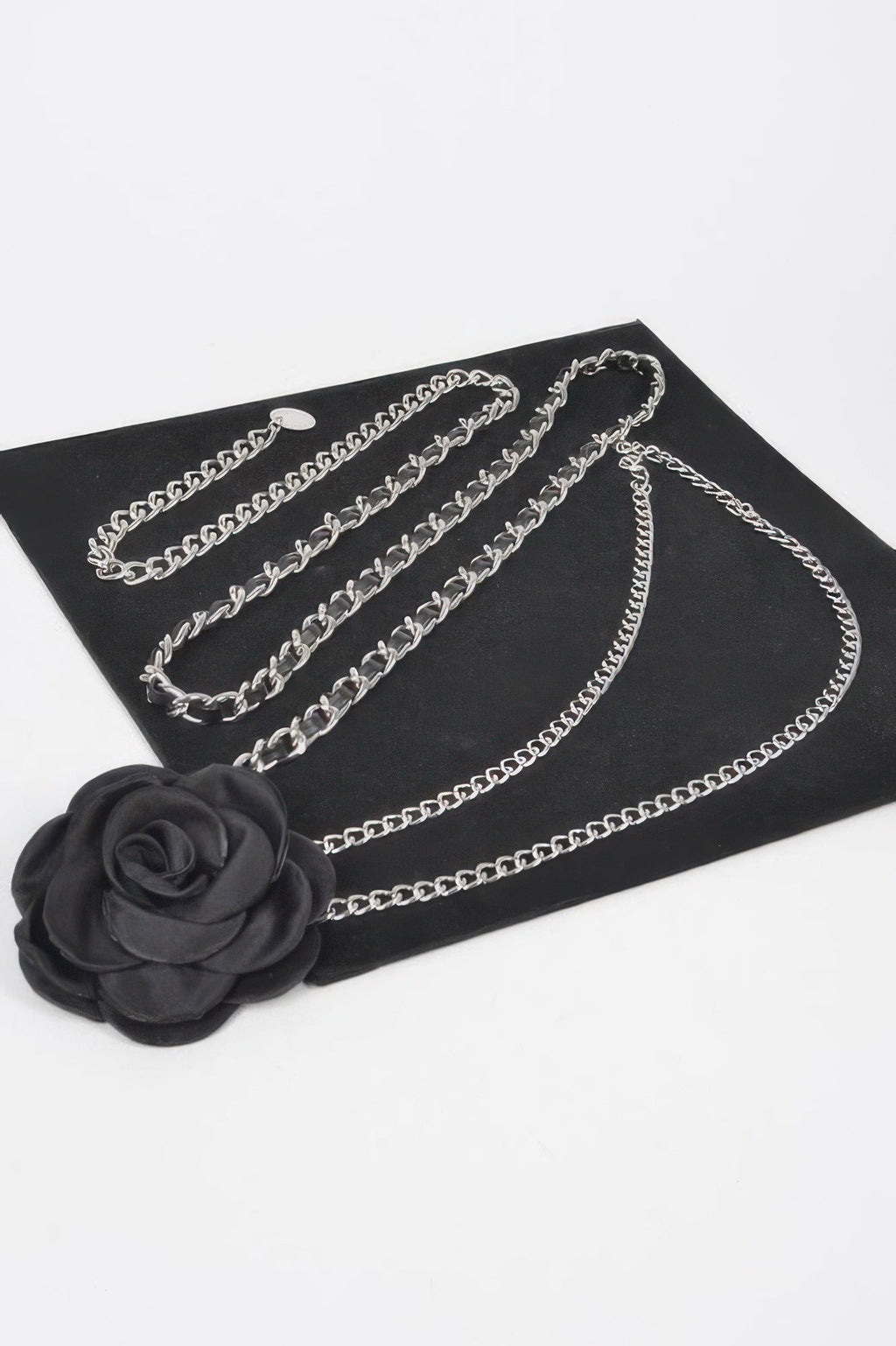 Flower Metal Double Layered Plus Size Chain Belt