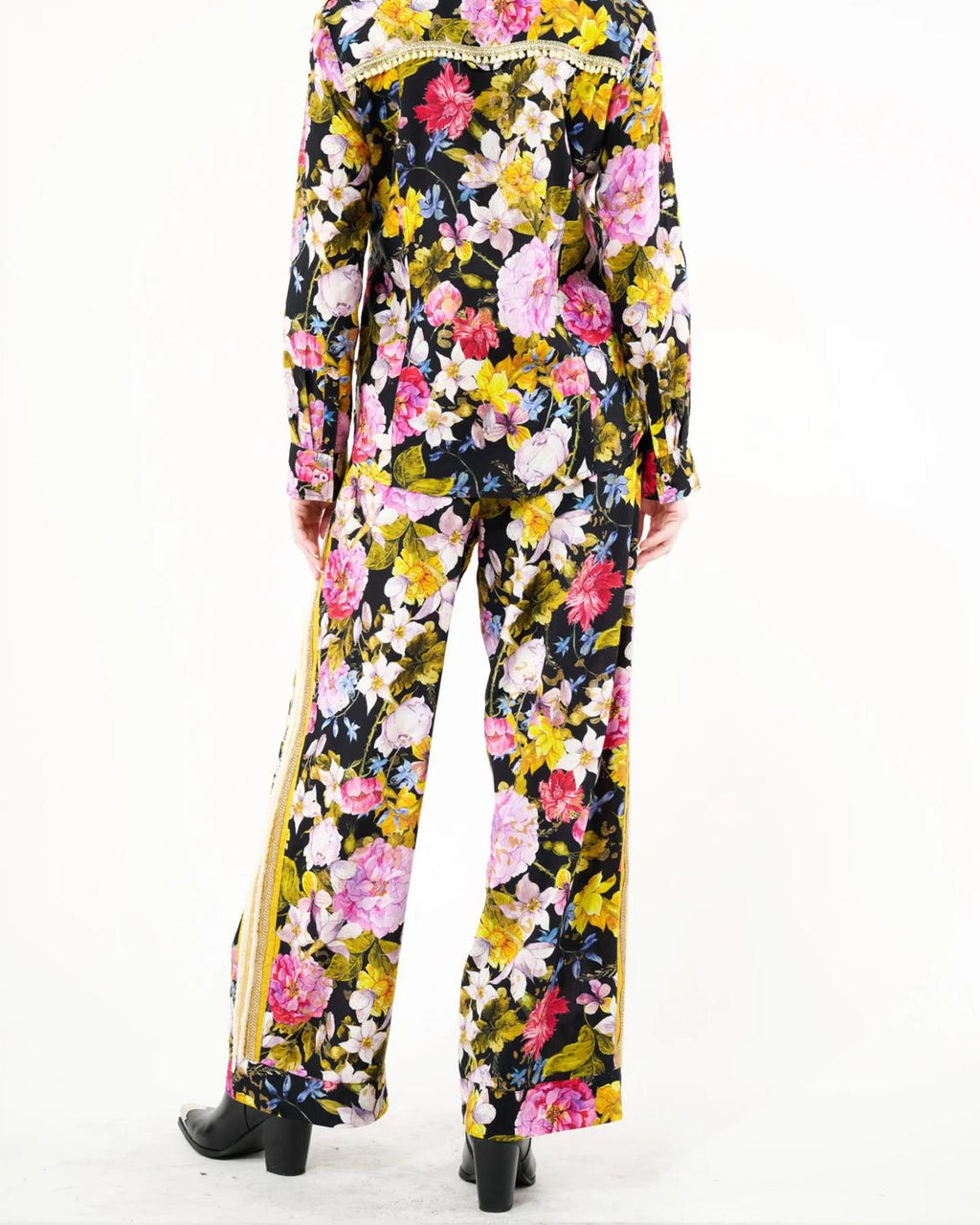 Flower Bomb Elastic Waist Pants In Night Floral